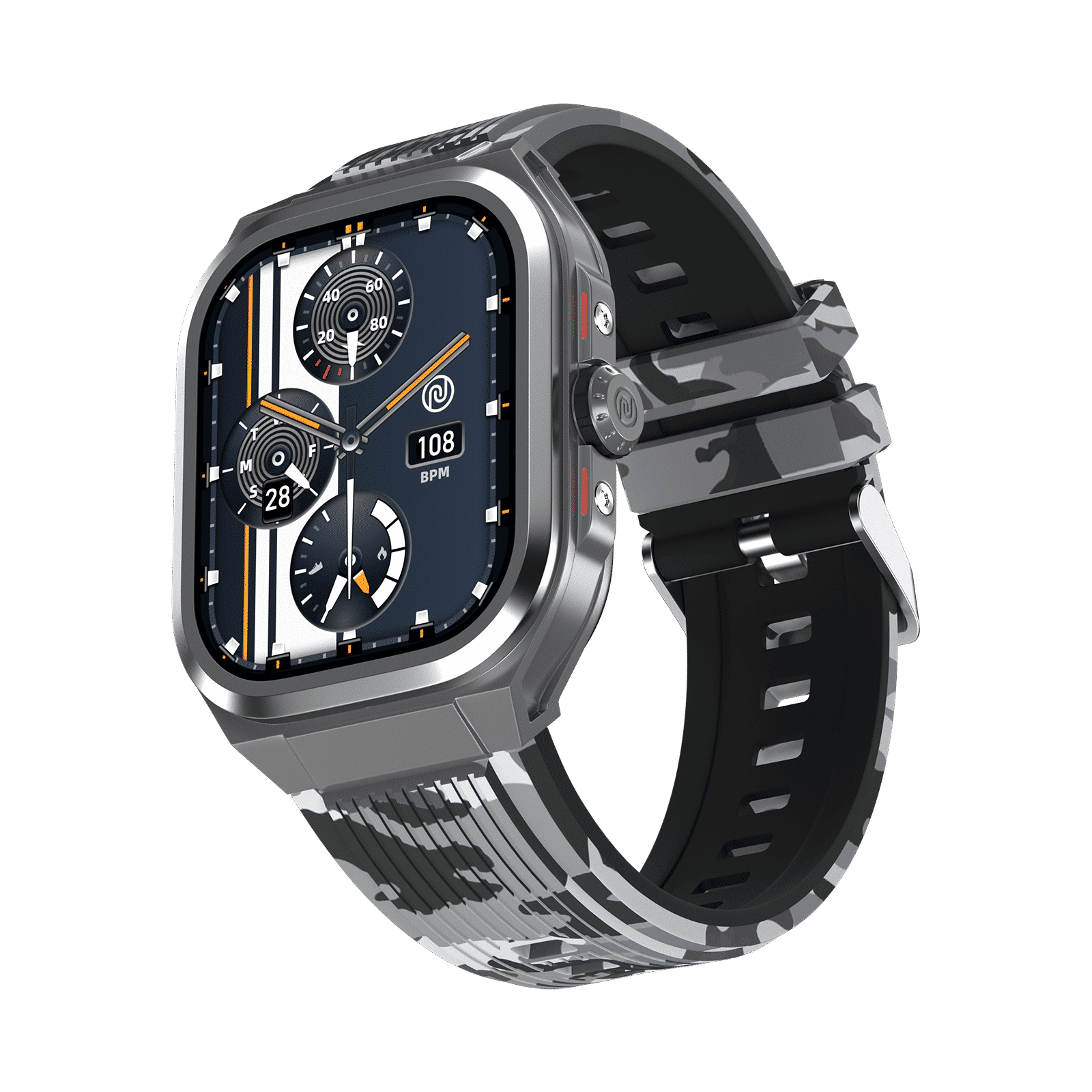 noise ColorFit Thrill Smartwatch with Bluetooth Calling (50.8mm, 1.5ATM Water Resistant, Camo Grey Strap)_6