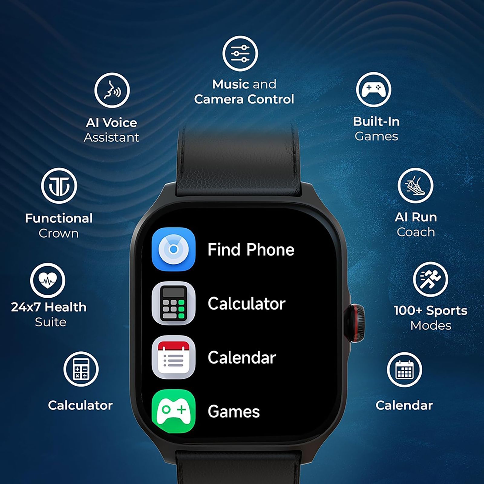 TITAN Zeal Smartwatch with Bluetooth Calling (46.9mm AMOLED Display, IP68 Water Resistant, Black Leather Strap) TITAN Zeal Smartwatch with Bluetooth Calling (46.9mm AMOLED Display, IP68 Water Resistant, Black Leather Strap)_6