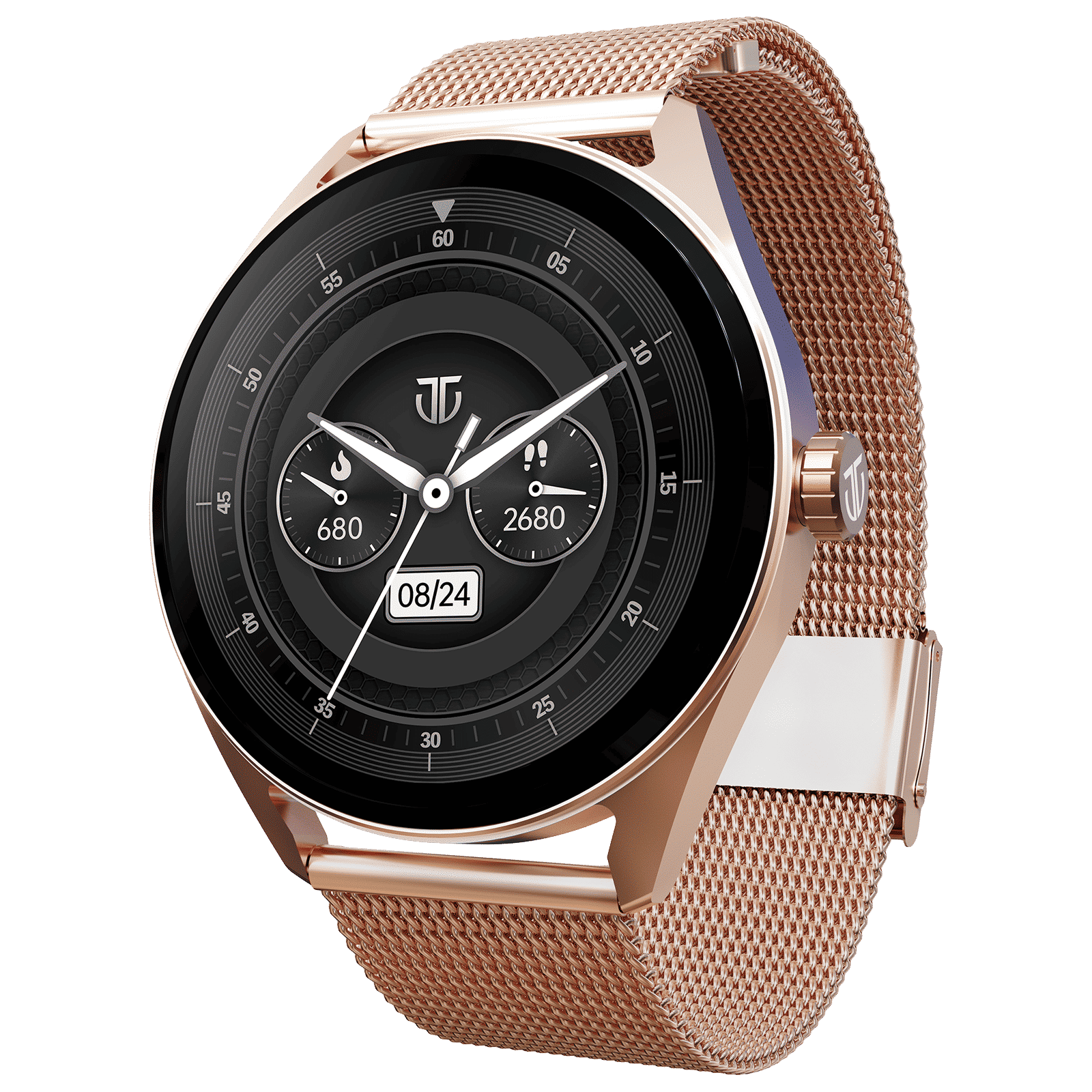 TITAN Crest Smartwatch with Bluetooth Calling (36.3mm AMOLED Display, IP68 Water Resistant, Rose Gold Strap)_3