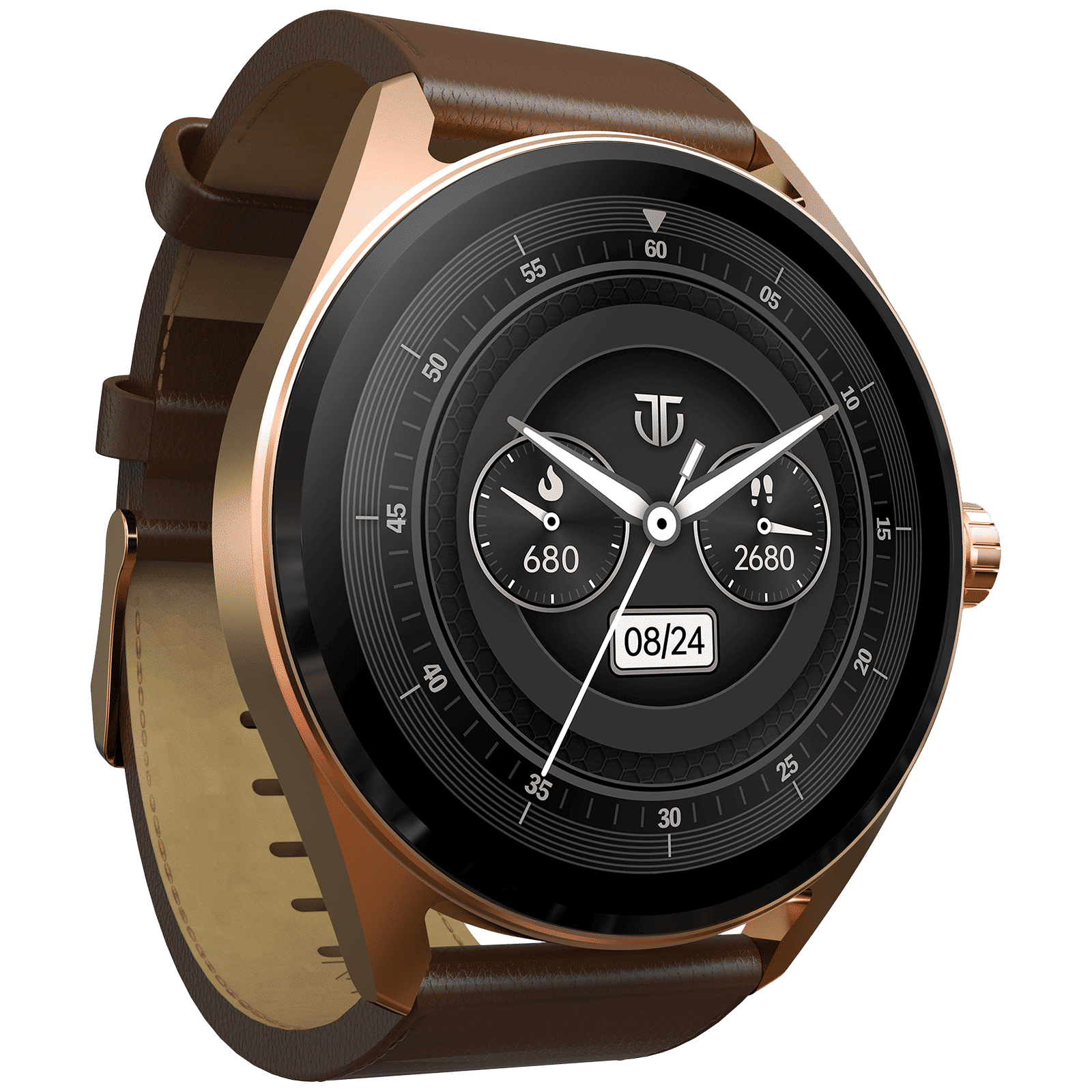 TITAN Crest Smartwatch with Bluetooth Calling (36.3mm AMOLED Display, IP68 Water Resistant, Brown Strap)_4