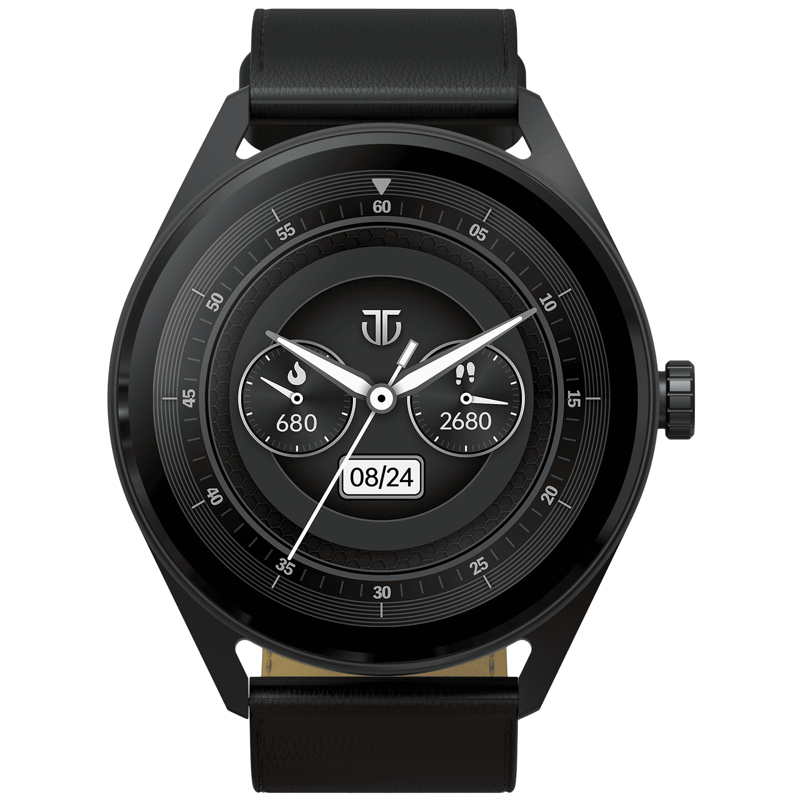 TITAN Crest Smartwatch with Bluetooth Calling (36.3mm AMOLED Display, IP68 Water Resistant, Black Leather Strap) TITAN Crest Smartwatch with Bluetooth Calling (36.3mm AMOLED Display, IP68 Water Resistant, Black Leather Strap)_1