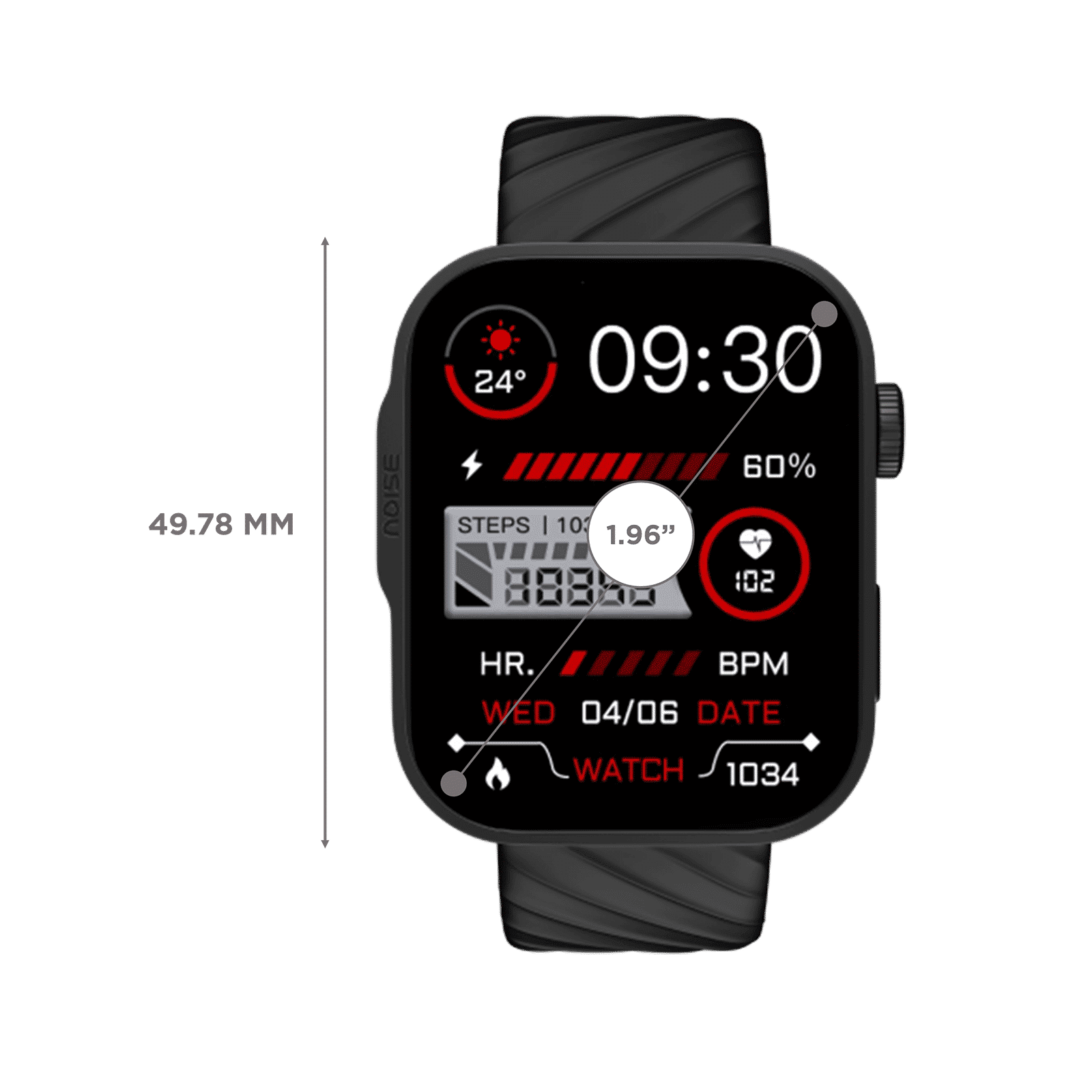 noise ColorFit Caliber 3 Plus Smartwatch with Bluetooth Calling (49.7mm AMOLED Display, IP67 Water Resistant, Jet Black Strap)_4