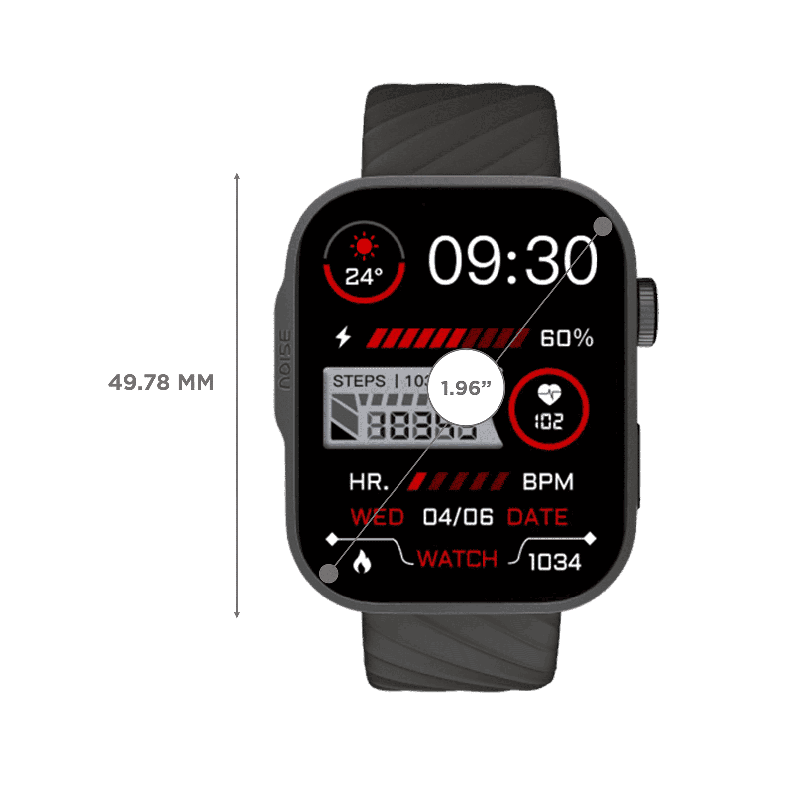 noise ColorFit Caliber 3 Plus Smartwatch with Bluetooth Calling (49.7mm AMOLED Display, IP67 Water Resistant, Charcoal Grey Strap)_3