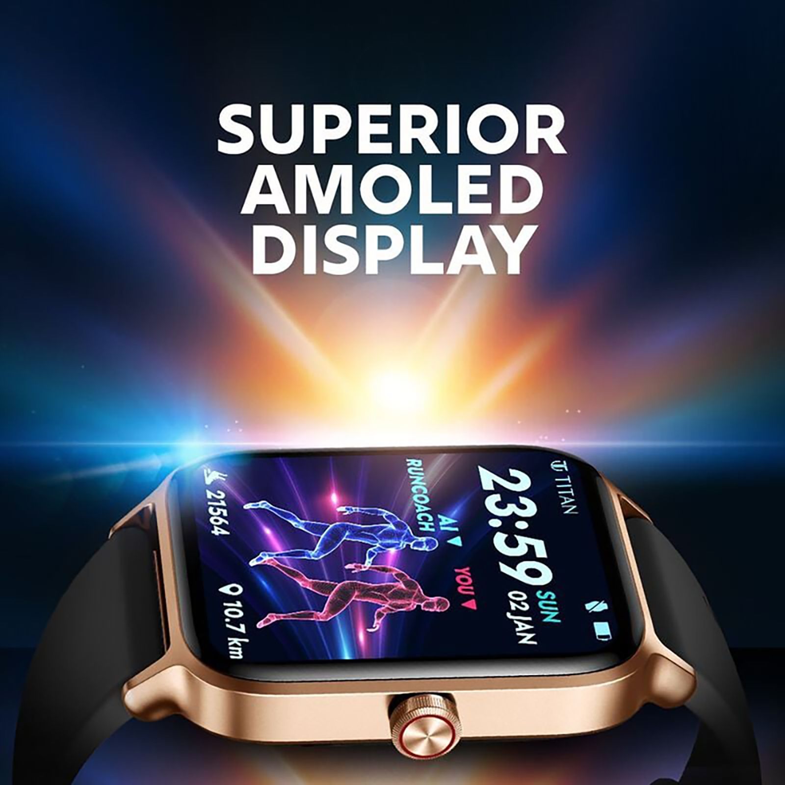 TITAN Traveller Smartwatch with Bluetooth Calling (45.2mm AMOLED Display, IP68 Water Resistant, Blue Strap) TITAN Traveller Smartwatch with Bluetooth Calling (45.2mm AMOLED Display, IP68 Water Resistant, Blue Strap)_7