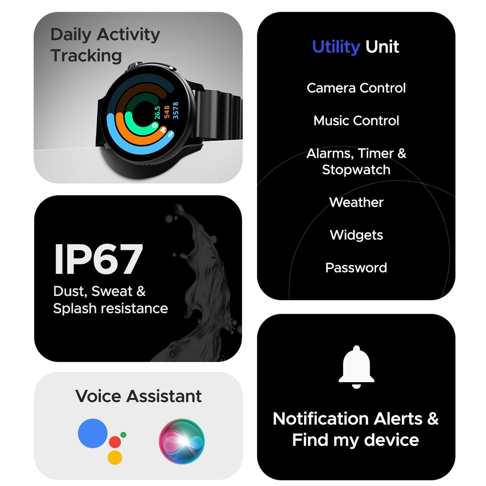 boAt Lunar Tigon Smartwatch with Bluetooth Calling (36.8mm AMOLED Display, IP67 Sweat Resistant, Active Black Strap) boAt Lunar Tigon Smartwatch with Bluetooth Calling (36.8mm AMOLED Display, IP67 Sweat Resistant, Active Black Strap)_6