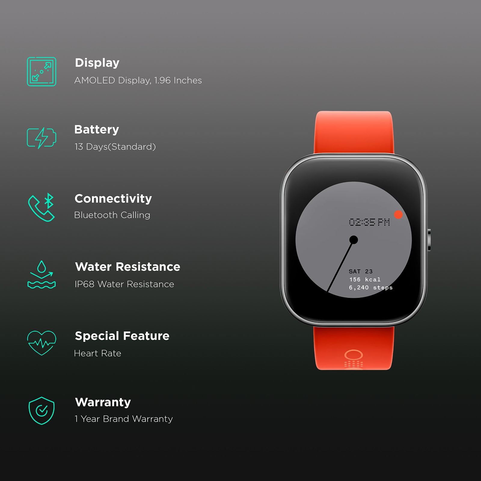 Nothing Watch Pro Smartwatch with Bluetooth Calling (49.78mm AMOLED Display, IP68 Water Resistant, Orange Strap)_2