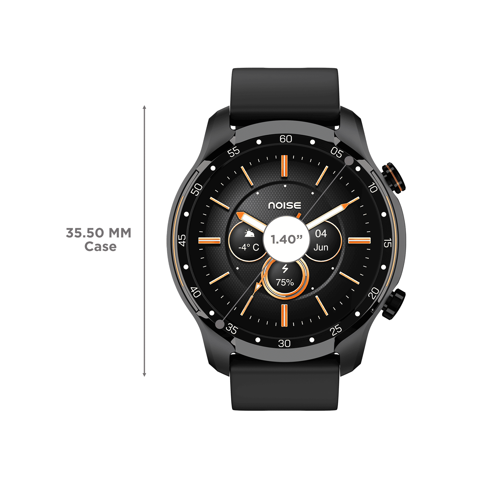 noise NoiseFit Voyage Smartwatch with Bluetooth Calling (35.5mm Retina AMOLED Display, IP68 Water Resistant, Jet Black Strap)_3