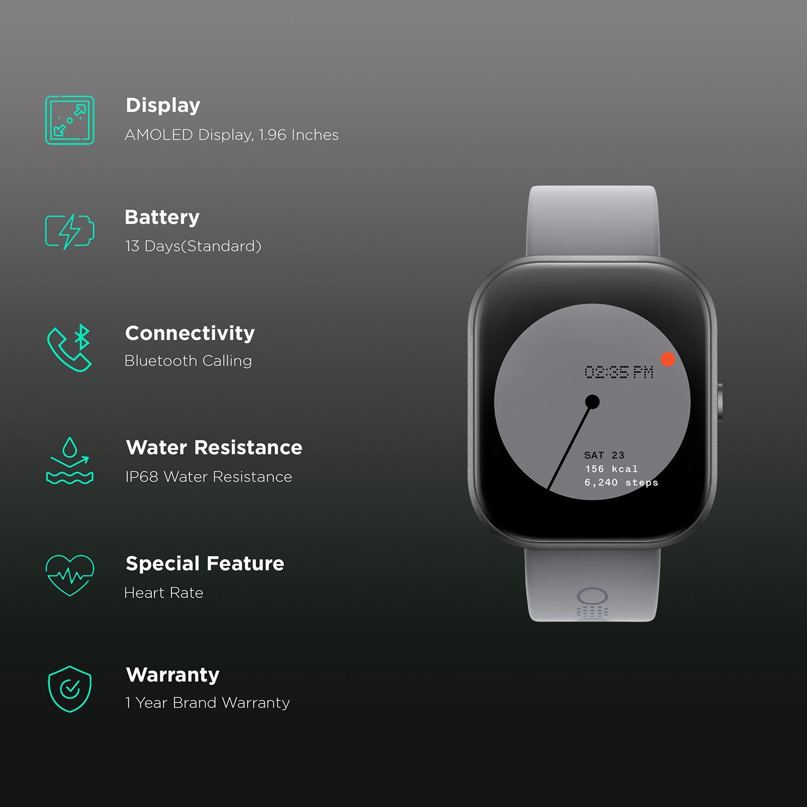 Nothing Watch Pro Smartwatch with Bluetooth Calling (49.7mm AMOLED Display, IP68 Water Resistant, Ash Grey Strap)_2