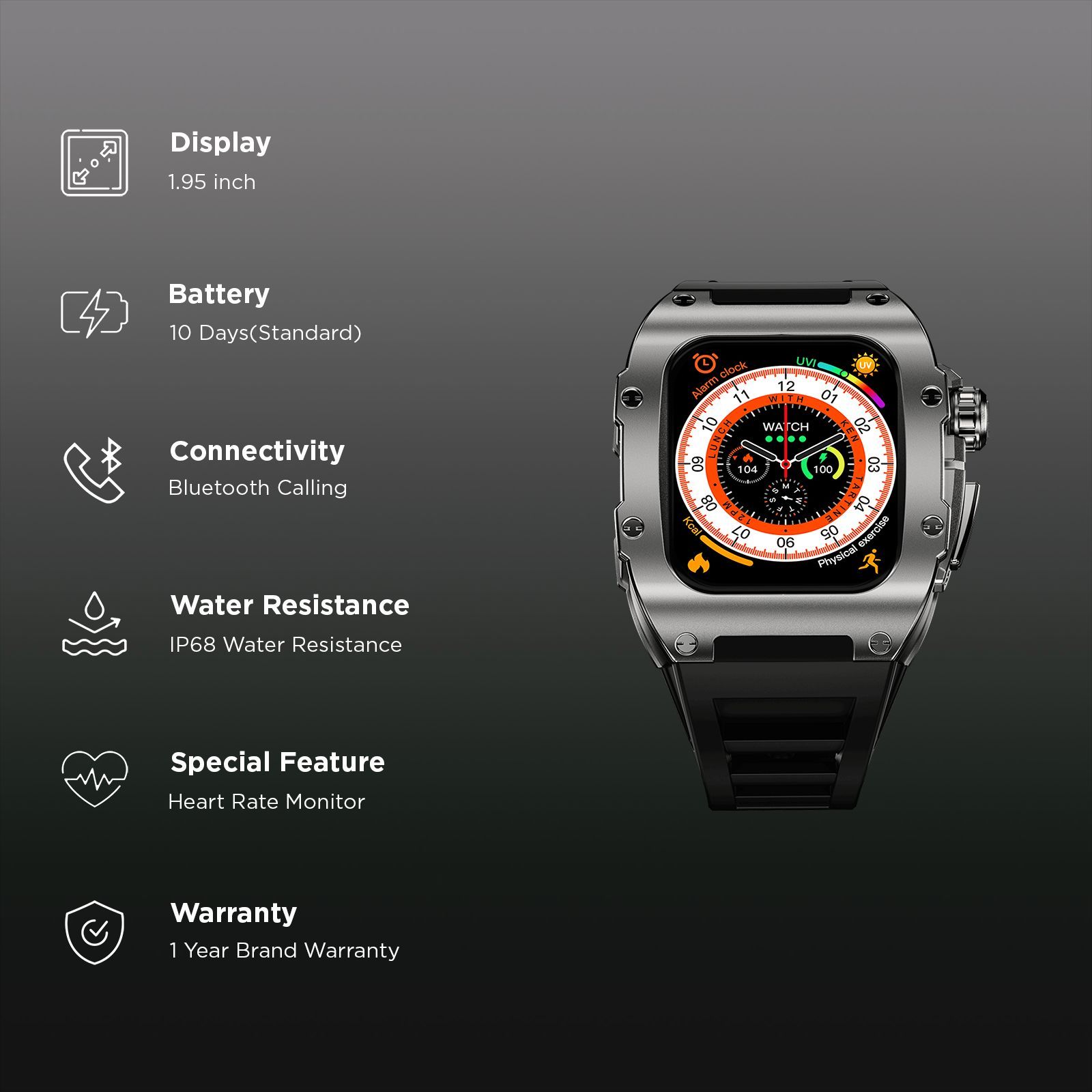 FIRE-BOLTT Huracan Smartwatch with Bluetooth Calling (49.5mm Always On Display, IP68 Water Resistant, Silver Black Strap) FIRE-BOLTT Huracan Smartwatch with Bluetooth Calling (49.5mm Always On Display, IP68 Water Resistant, Silver Black Strap)_3