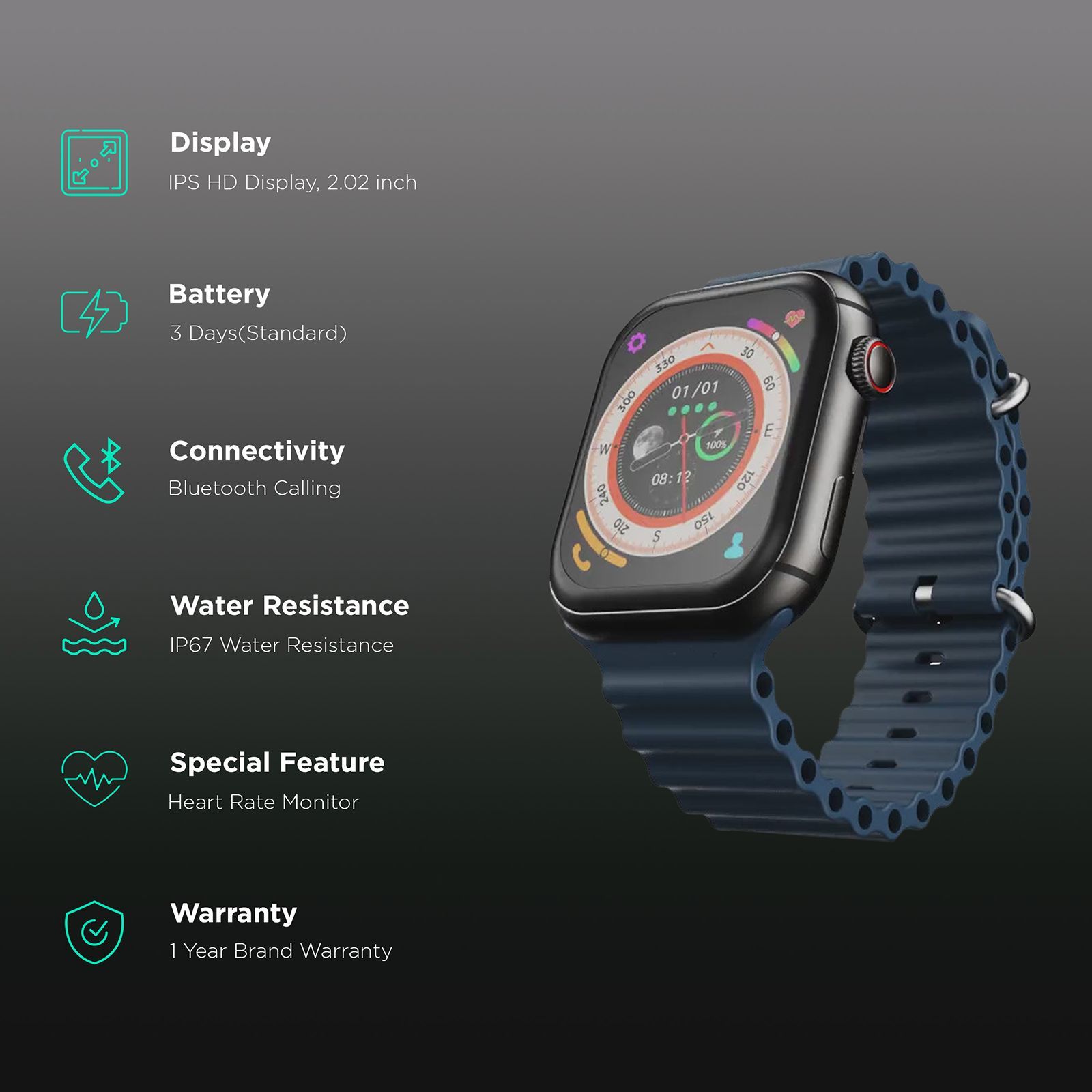 FIRE-BOLTT Dream GPS+Wi-Fi+4G SIM+Bluetooth Android OS Wristphone (51.3mm HD Display, Cortex A7MP CPU, Google Play Store, Aqua Surge Strap)_2