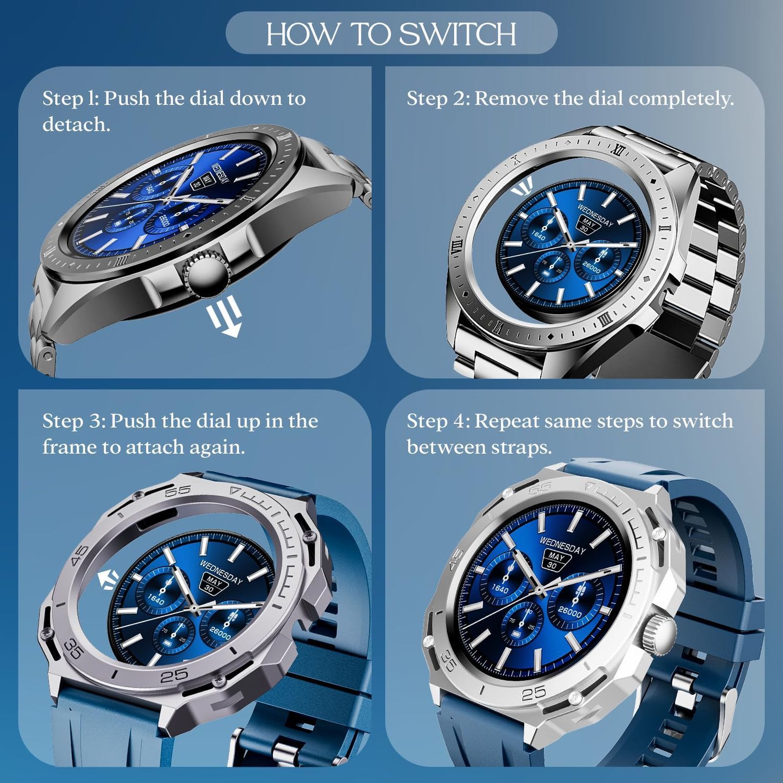 boAt Enigma Switch Smartwatch with Bluetooth Calling (35.3mm HD Display, IP68 Sweat Resistant, Steel Silver Strap)_6