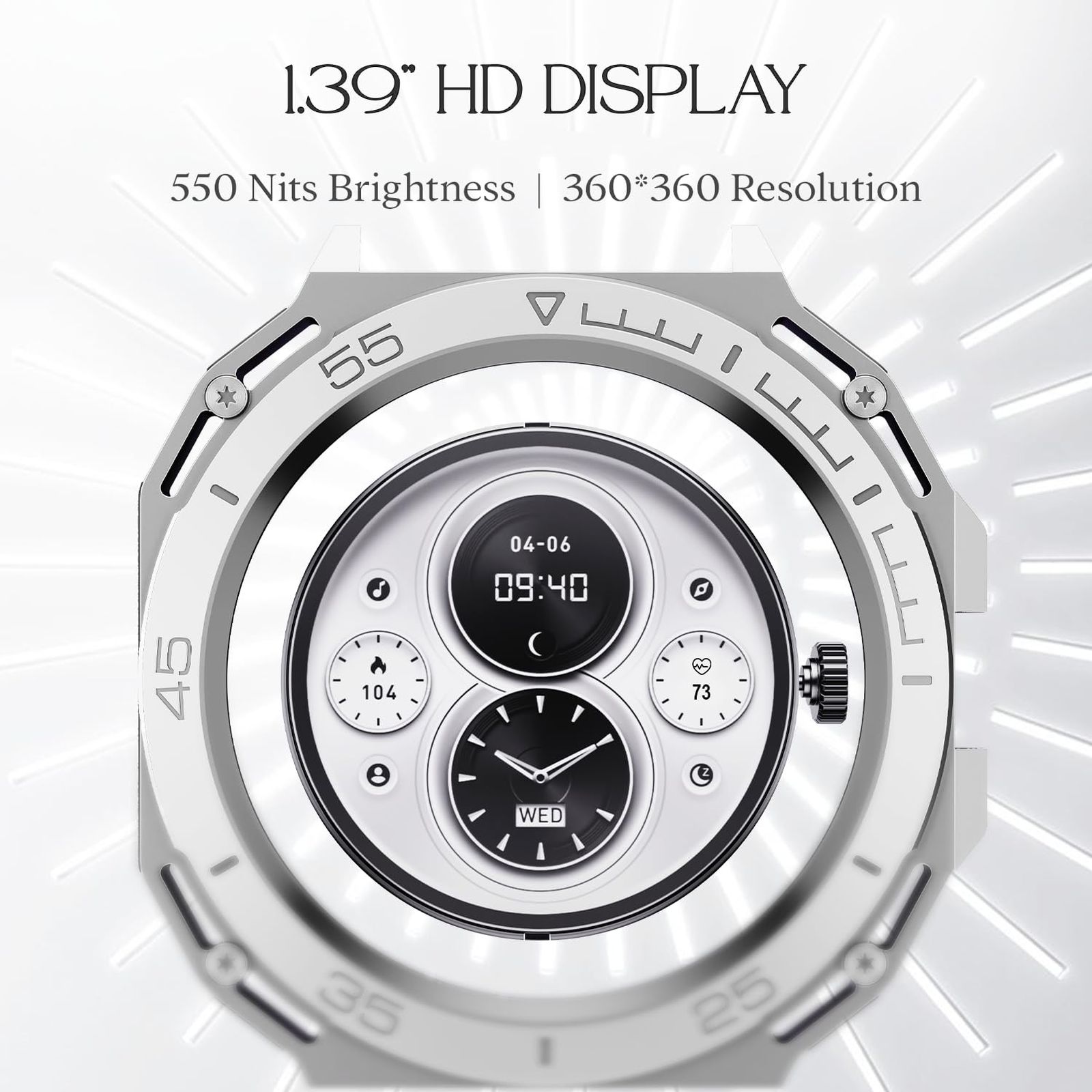 boAt Enigma Switch Smartwatch with Bluetooth Calling (35.3mm HD Display, IP68 Sweat Resistant, Steel Silver Strap)_10