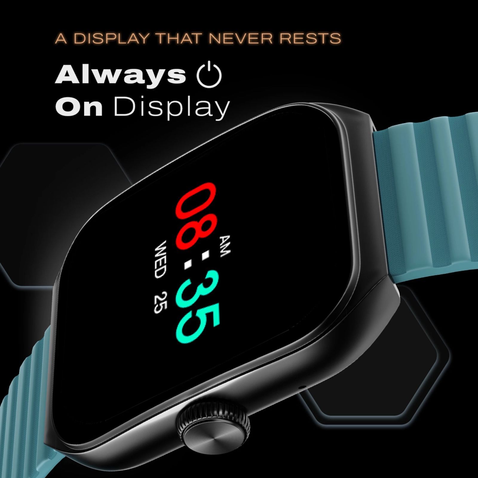 noise ColorFit Hexa Smartwatch with Bluetooth Calling (49.7mm AMOLED Display, IP67 Water Resistant, Teal Blue Strap) noise ColorFit Hexa Smartwatch with Bluetooth Calling (49.7mm AMOLED Display, IP67 Water Resistant, Teal Blue Strap)_7