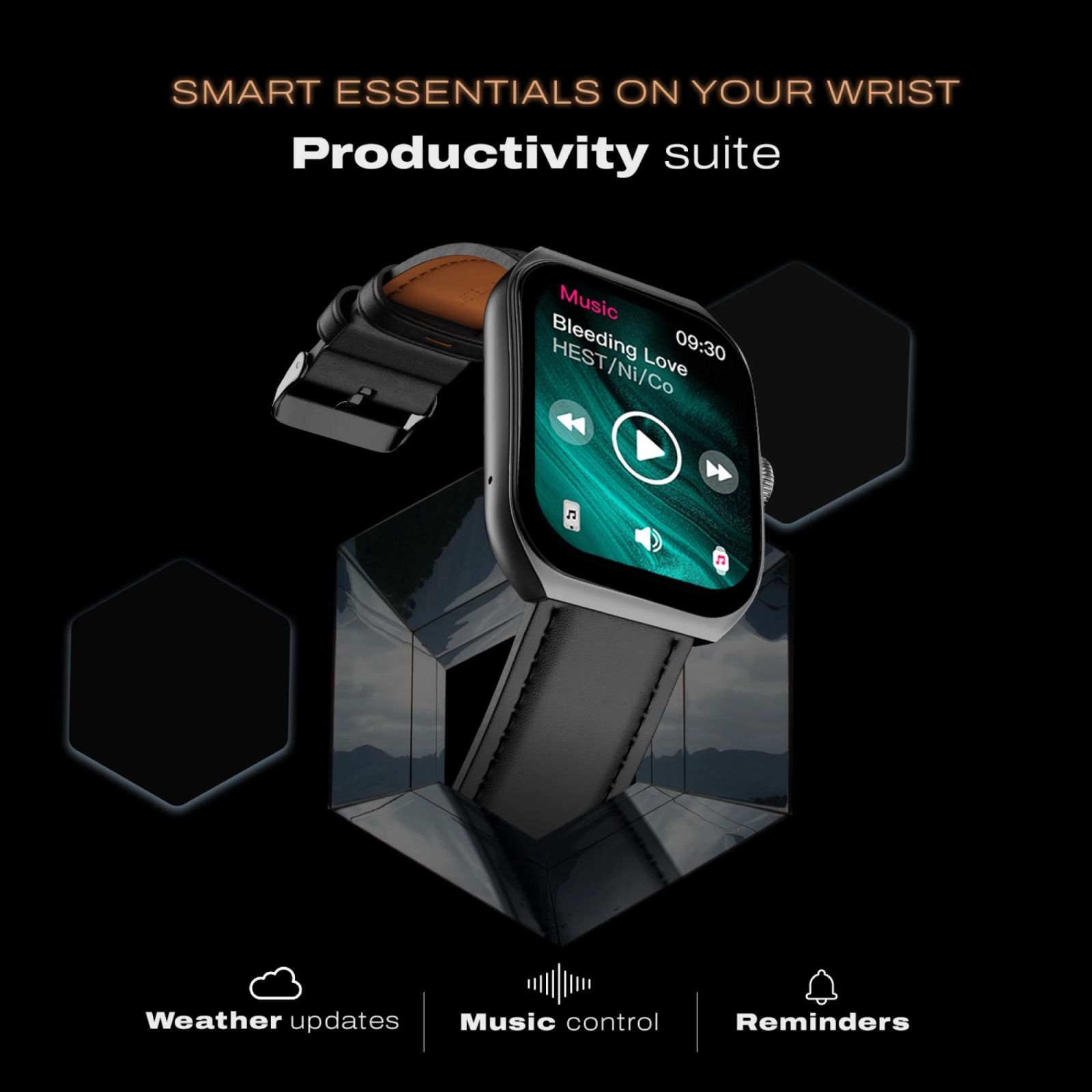 noise ColorFit Hexa Smartwatch with Bluetooth Calling (49.7mm AMOLED Display, IP67 Water Resistant, Classic Black Strap)_5