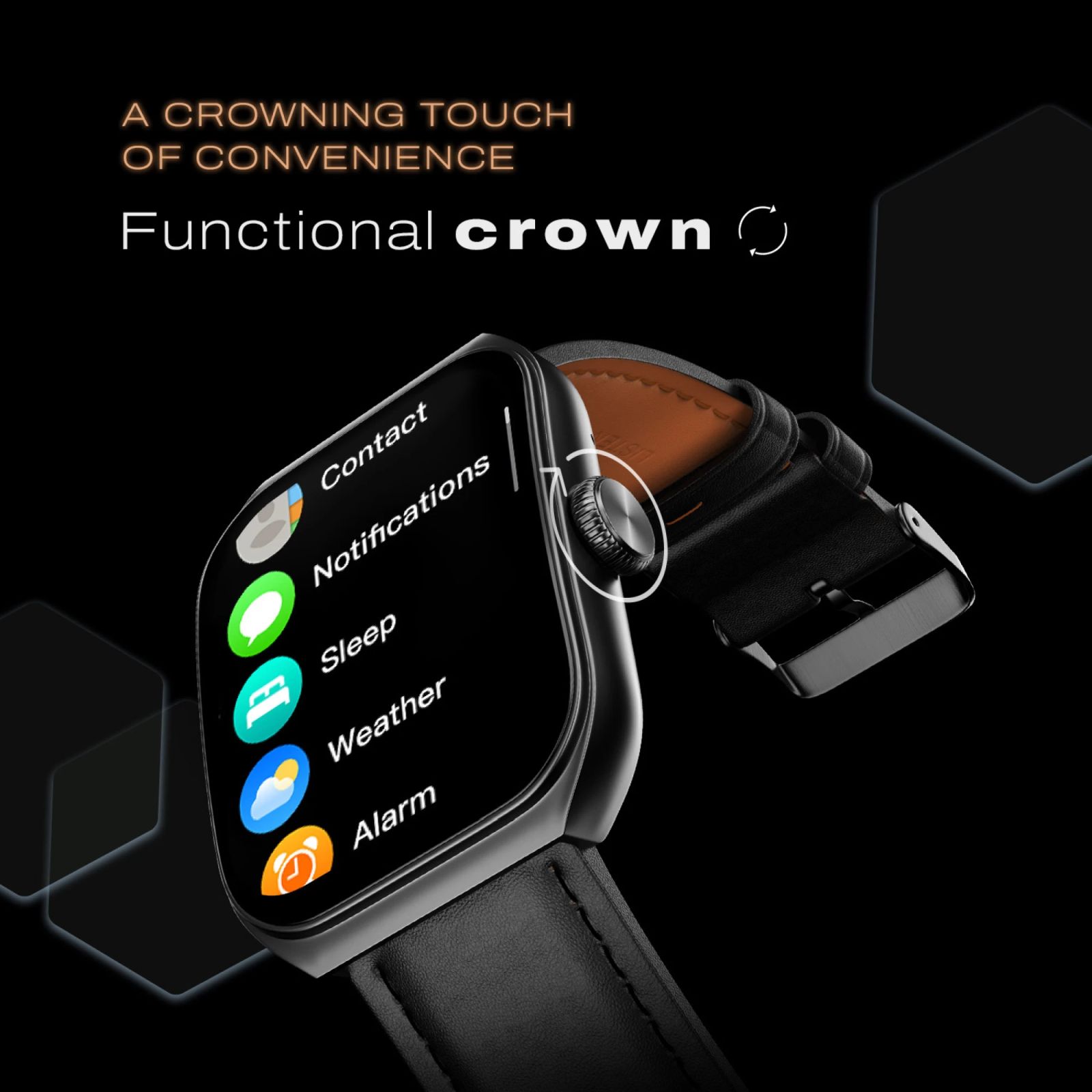 noise ColorFit Hexa Smartwatch with Bluetooth Calling (49.7mm AMOLED Display, IP67 Water Resistant, Classic Black Strap)_14
