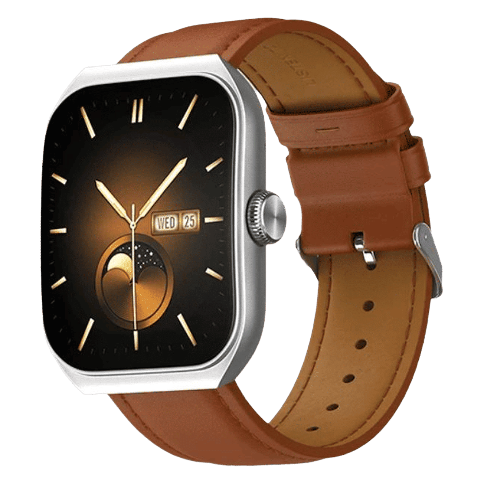 noise ColorFit Hexa Smartwatch with Bluetooth Calling (49.7mm AMOLED Display, IP67 Water Resistant, Classic Brown Strap)_1