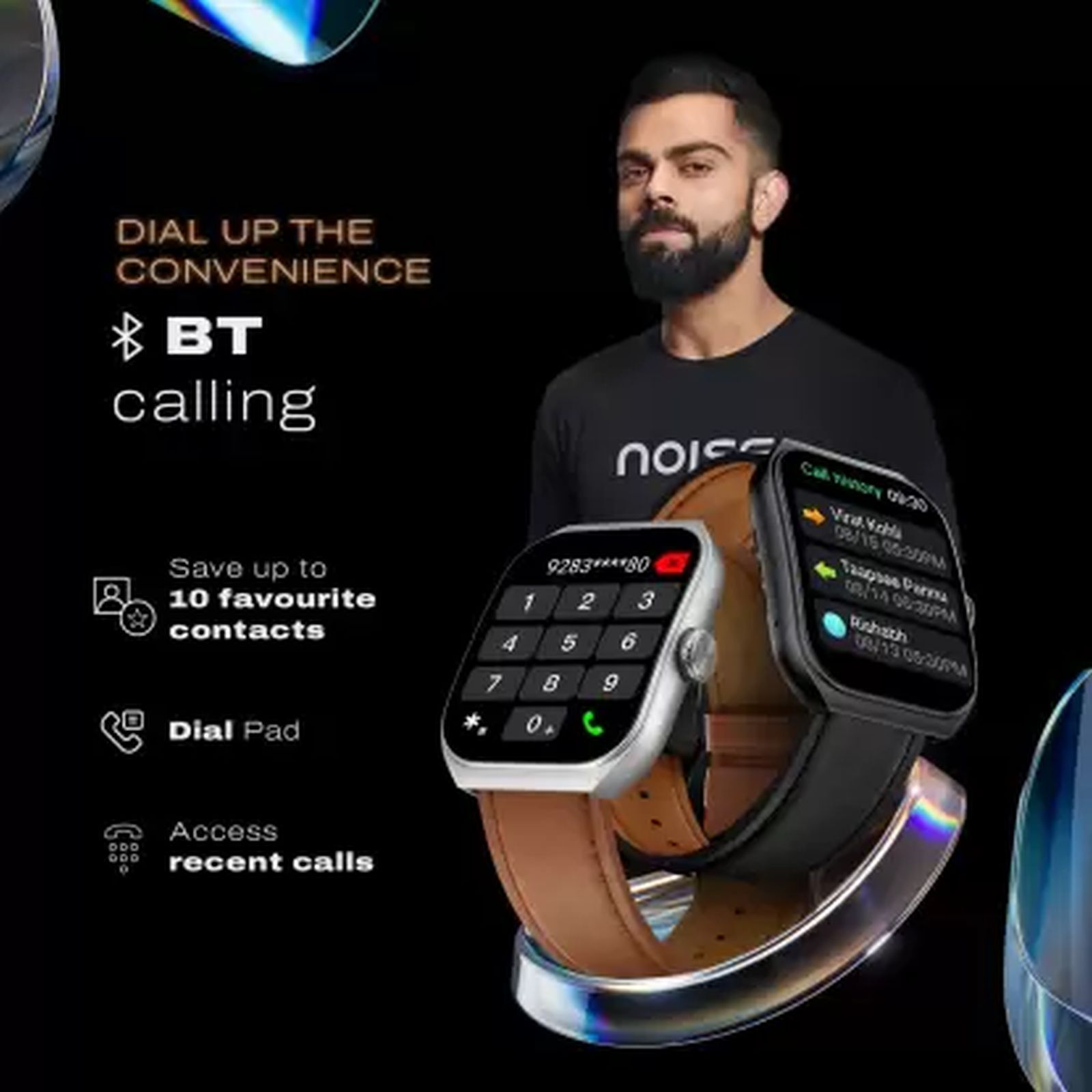 noise ColorFit Hexa Smartwatch with Bluetooth Calling (49.7mm AMOLED Display, IP67 Water Resistant, Classic Brown Strap)_14