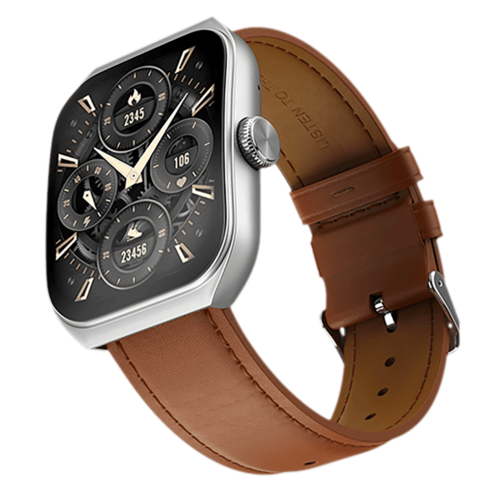 noise ColorFit Hexa Smartwatch with Bluetooth Calling (49.7mm AMOLED Display, IP67 Water Resistant, Classic Brown Strap)_3