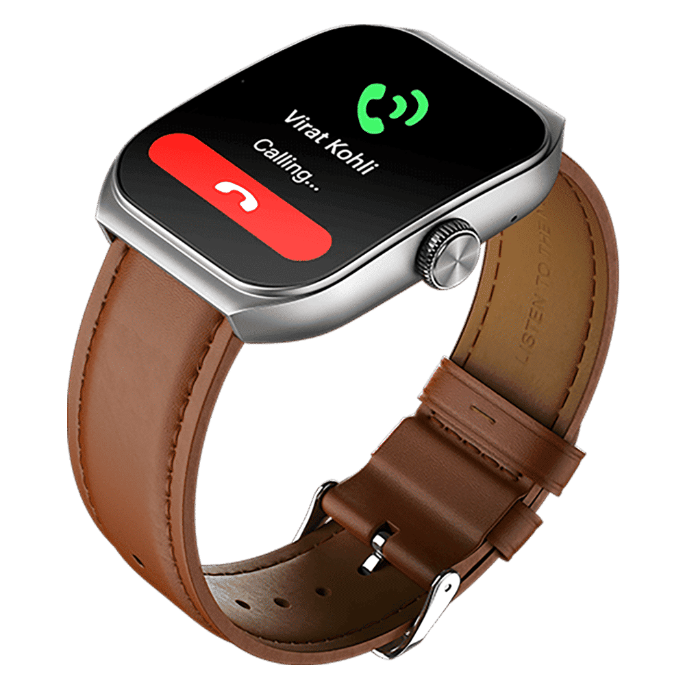 noise ColorFit Hexa Smartwatch with Bluetooth Calling (49.7mm AMOLED Display, IP67 Water Resistant, Classic Brown Strap)_4