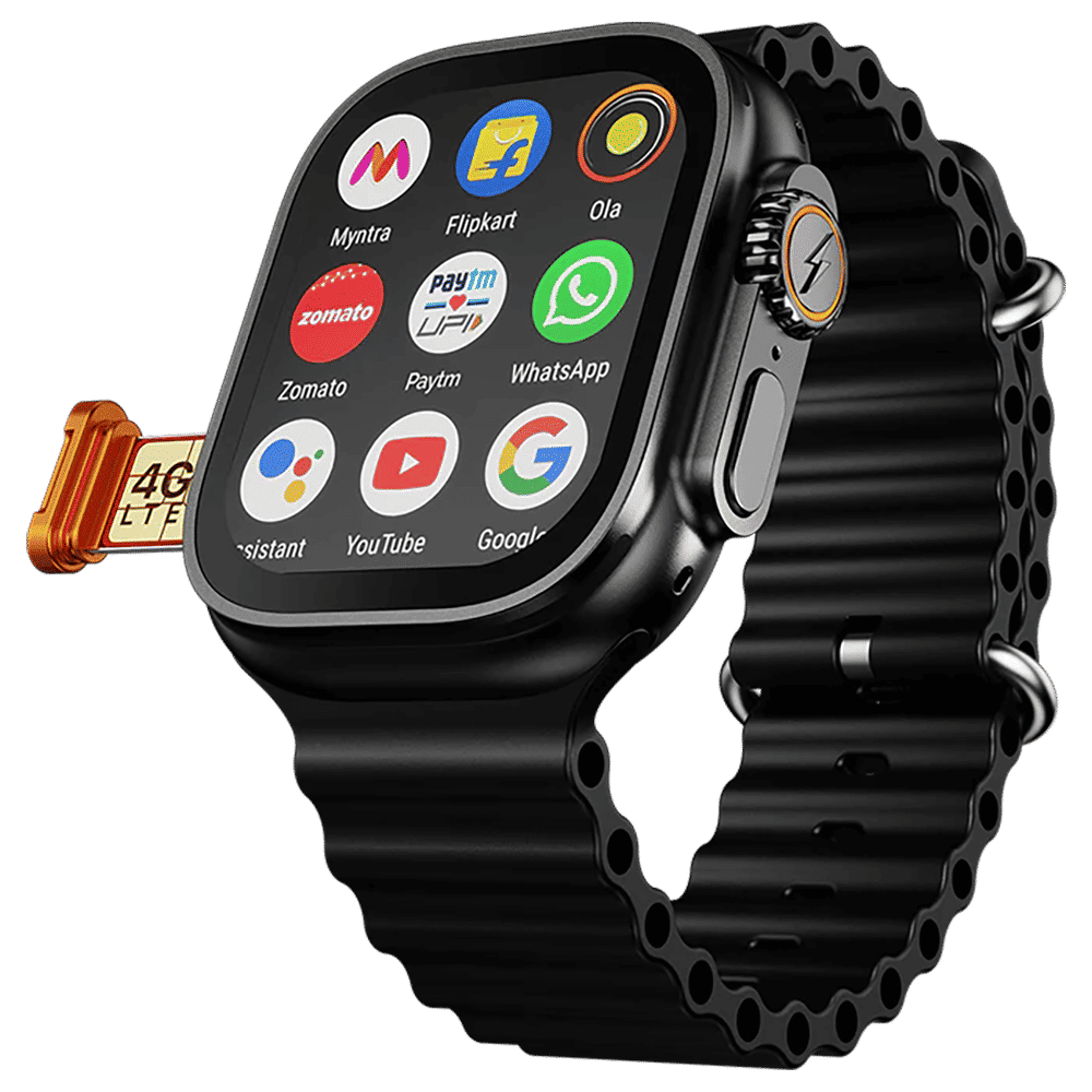 FIRE-BOLTT Oracle GPS+Wi-Fi+4G SIM+Bluetooth Android OS Wristphone (50mm Display, ARM CortexTM A53 MP, Play Store Unlimited Apps, Orange Horizon Strap)_1