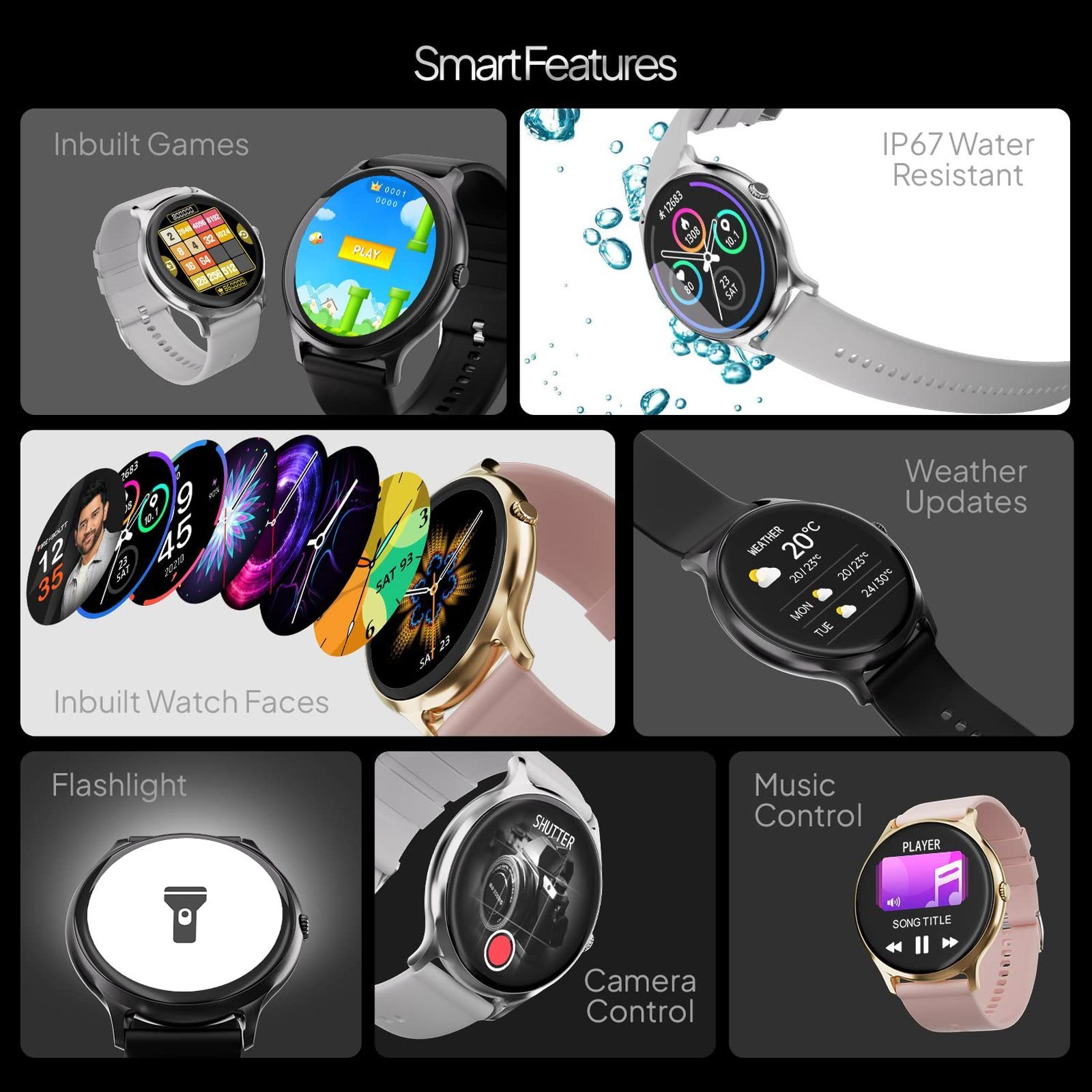 FIRE-BOLTT Phoenix Pro Smartwatch with Bluetooth Calling (35.3mm TFT HD Display, IP67 Water Resistant, Black Strap)_8