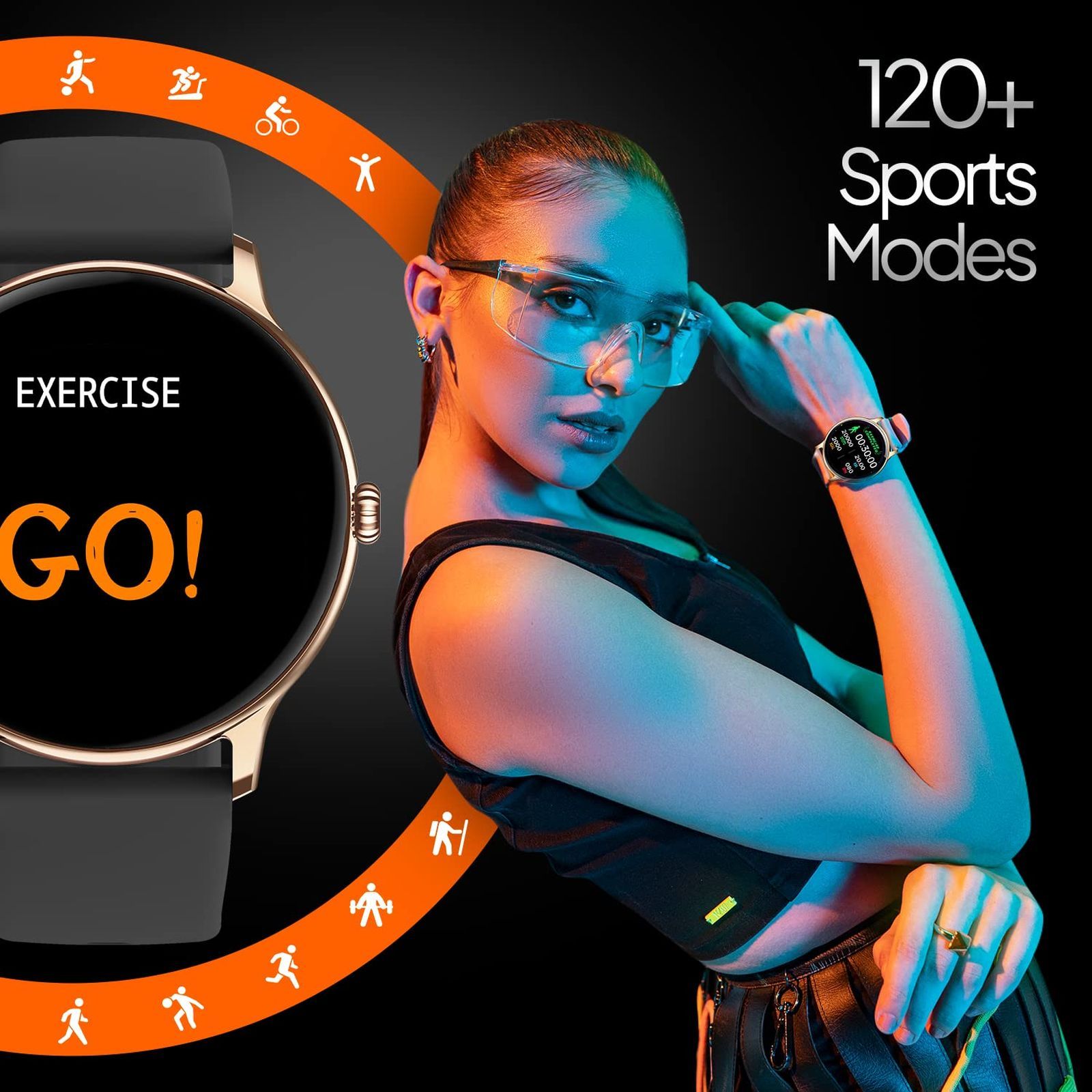 FIRE-BOLTT Phoenix Pro Smartwatch with Bluetooth Calling (35.3mm TFT HD Display, IP67 Water Resistant, Gold Black Strap)_7