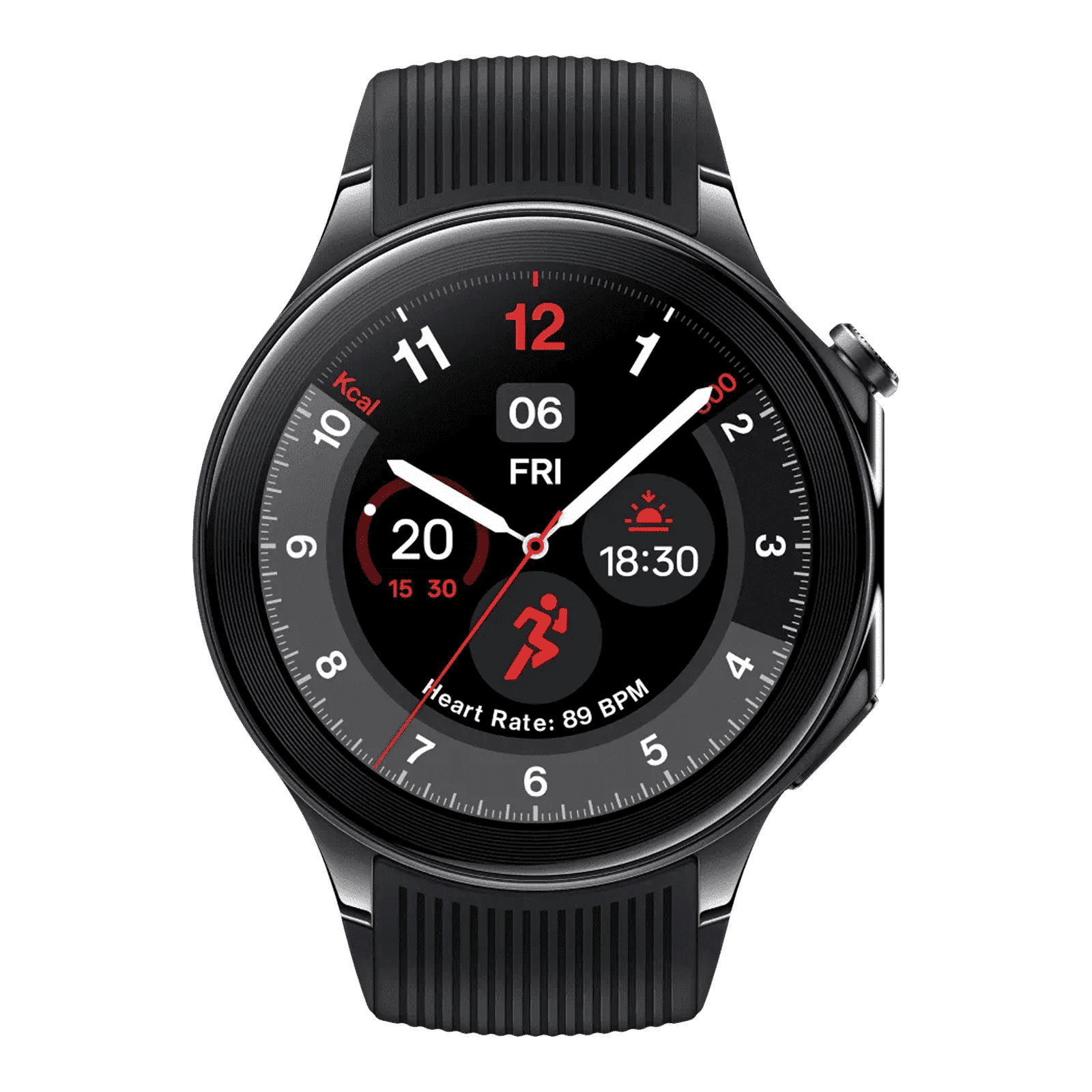 OnePlus Watch 2 Wi-Fi+Bluetooth Wear OS 4.0 Smartwatch (36.3mm AMOLED Display, Snapdragon W5 Gen 1, Dual-frequency GPS, Black Steel Strap)_1