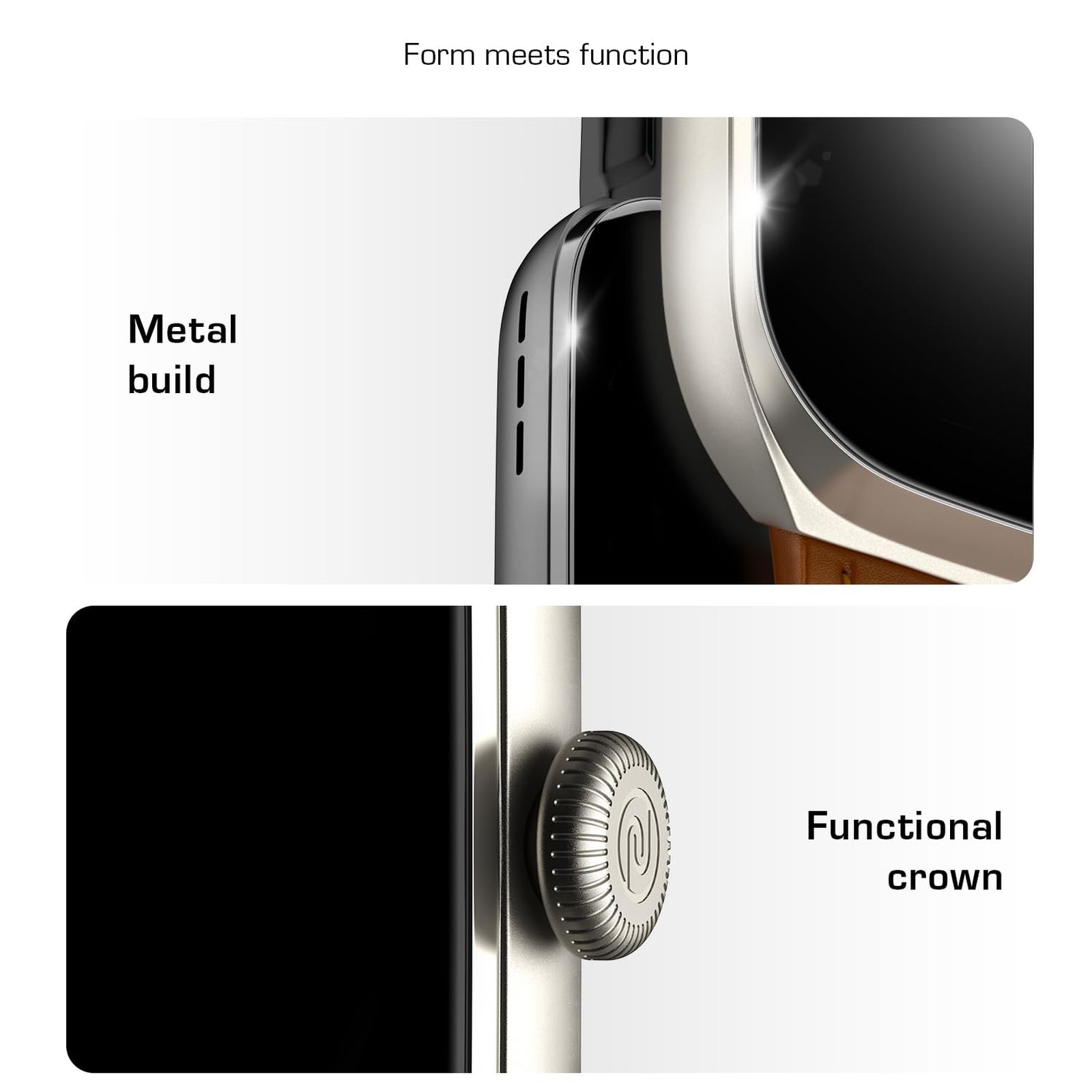 Noise ColorFit Ore Smartwatch with Bluetooth Calling (53.34mm HD AMOLED Display, IP68 Water Resistant, Classic Brown Strap)_7