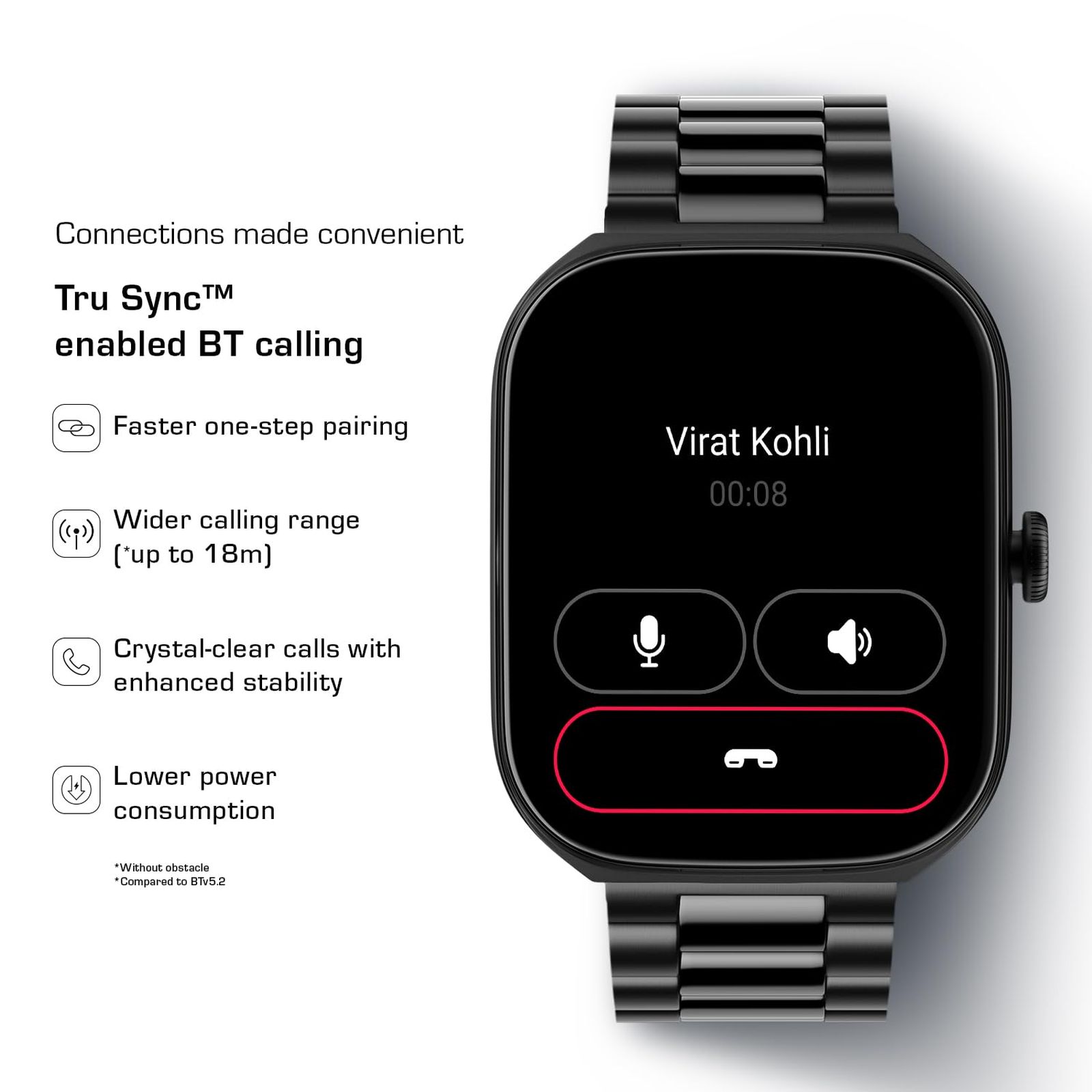 Noise ColorFit Ore Smartwatch with Bluetooth Calling (53.34mm HD AMOLED Display, IP68 Water Resistant, Classic Brown Strap)_4