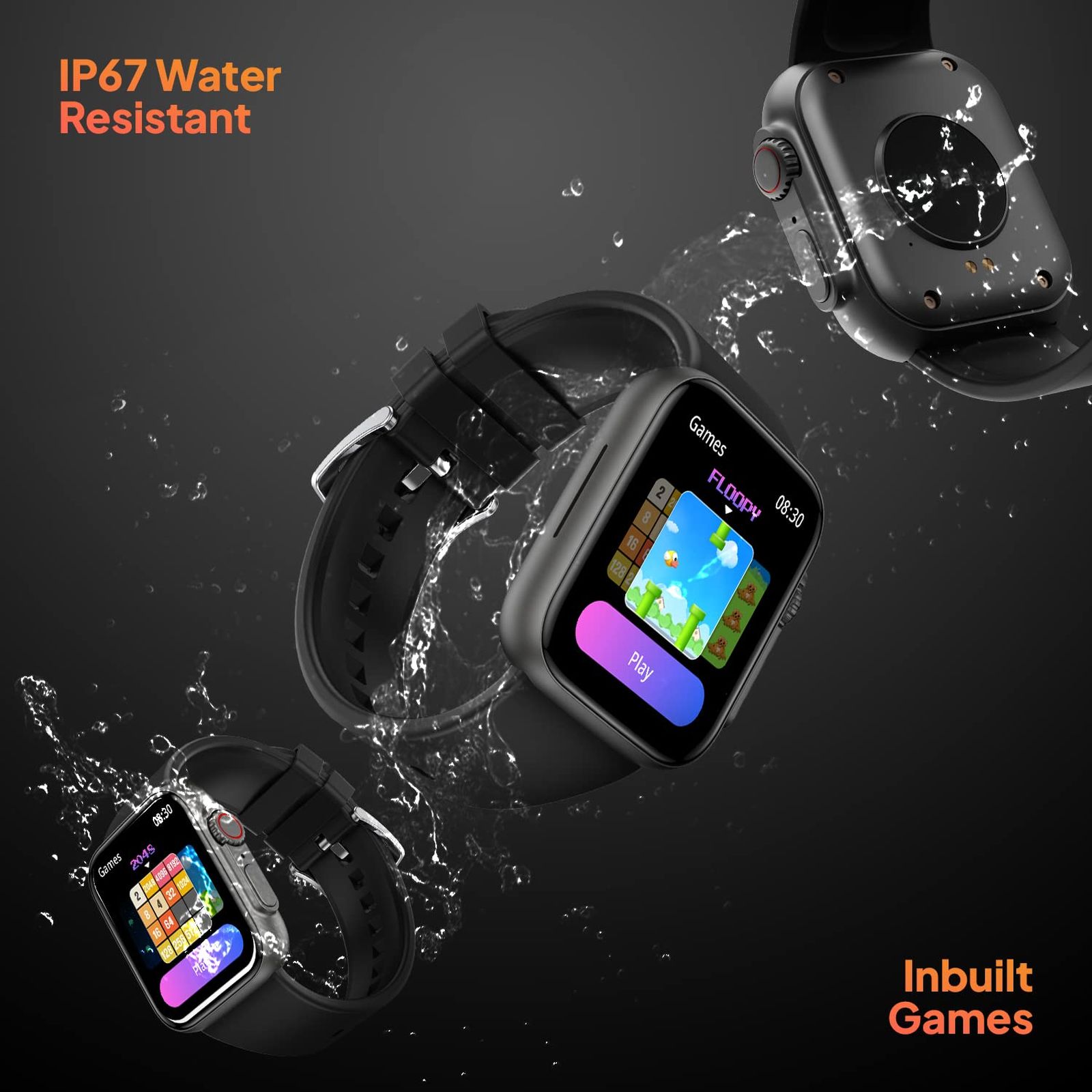 FIRE-BOLTT Gladiator Smartwatch with Bluetooth Calling (49.7mm HD Display, IP67 Water Resistant, Black Strap)_7