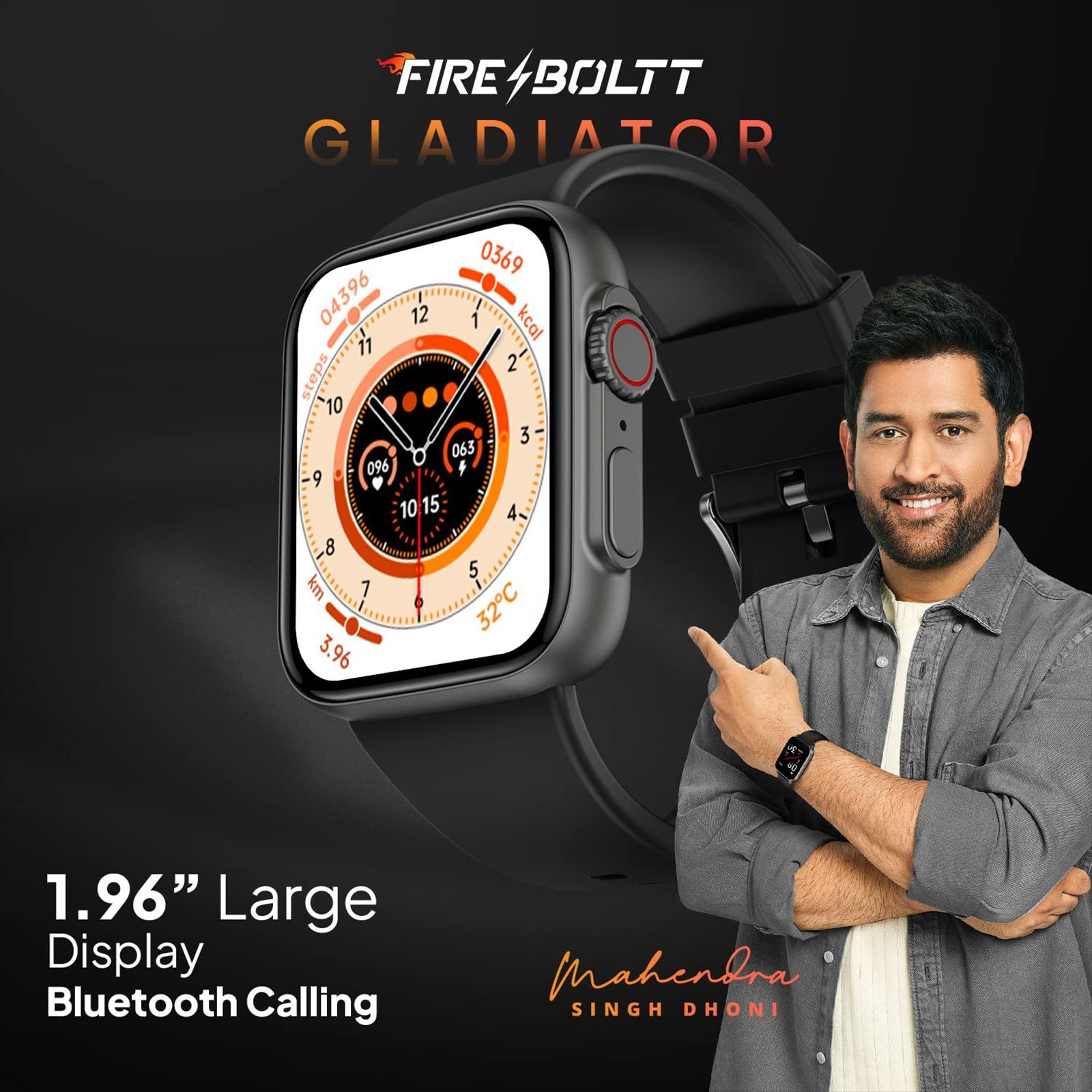 FIRE-BOLTT Gladiator Smartwatch with Bluetooth Calling (49.7mm HD Display, IP67 Water Resistant, Black Strap)_8