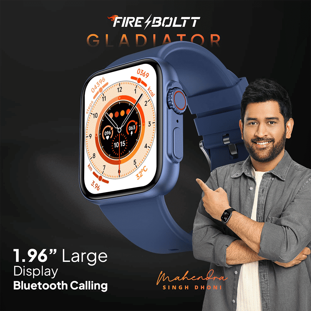 FIRE-BOLTT Gladiator Smartwatch with Bluetooth Calling (49.7mm HD Display, IP67 Water Resistant, Blue Strap)_7