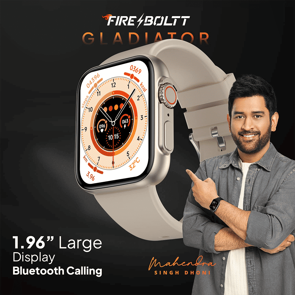 FIRE-BOLTT Gladiator Smartwatch with Bluetooth Calling (49.7mm HD Display, IP67 Water Resistant, Light Gold Strap)_10