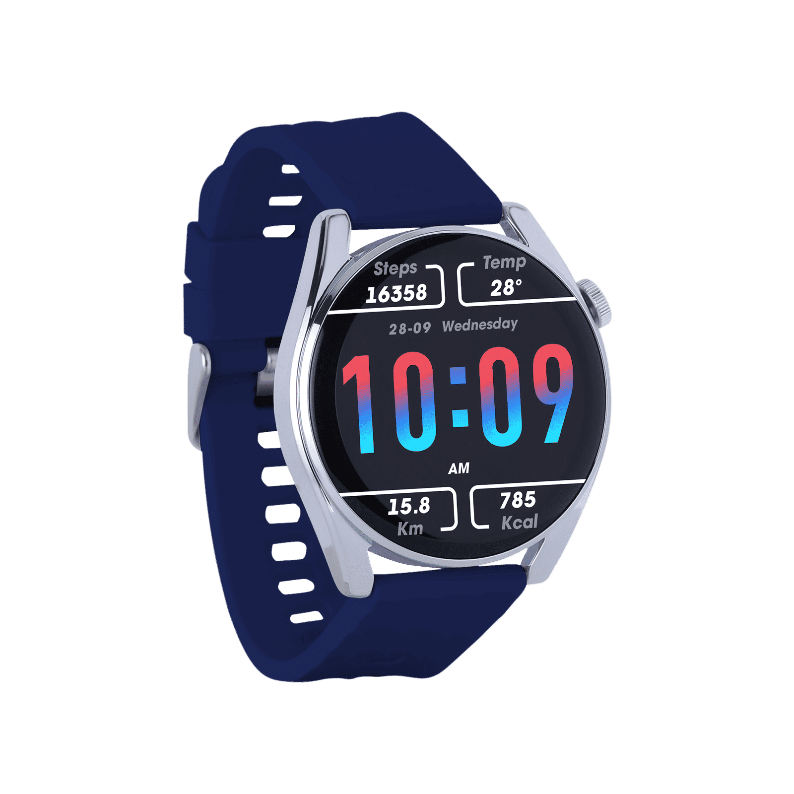 Croma Velocity AR Smartwatch with Bluetooth Calling (36.3mm AMOLED Display, IP68 Water Resistant, Blue Strap)_5