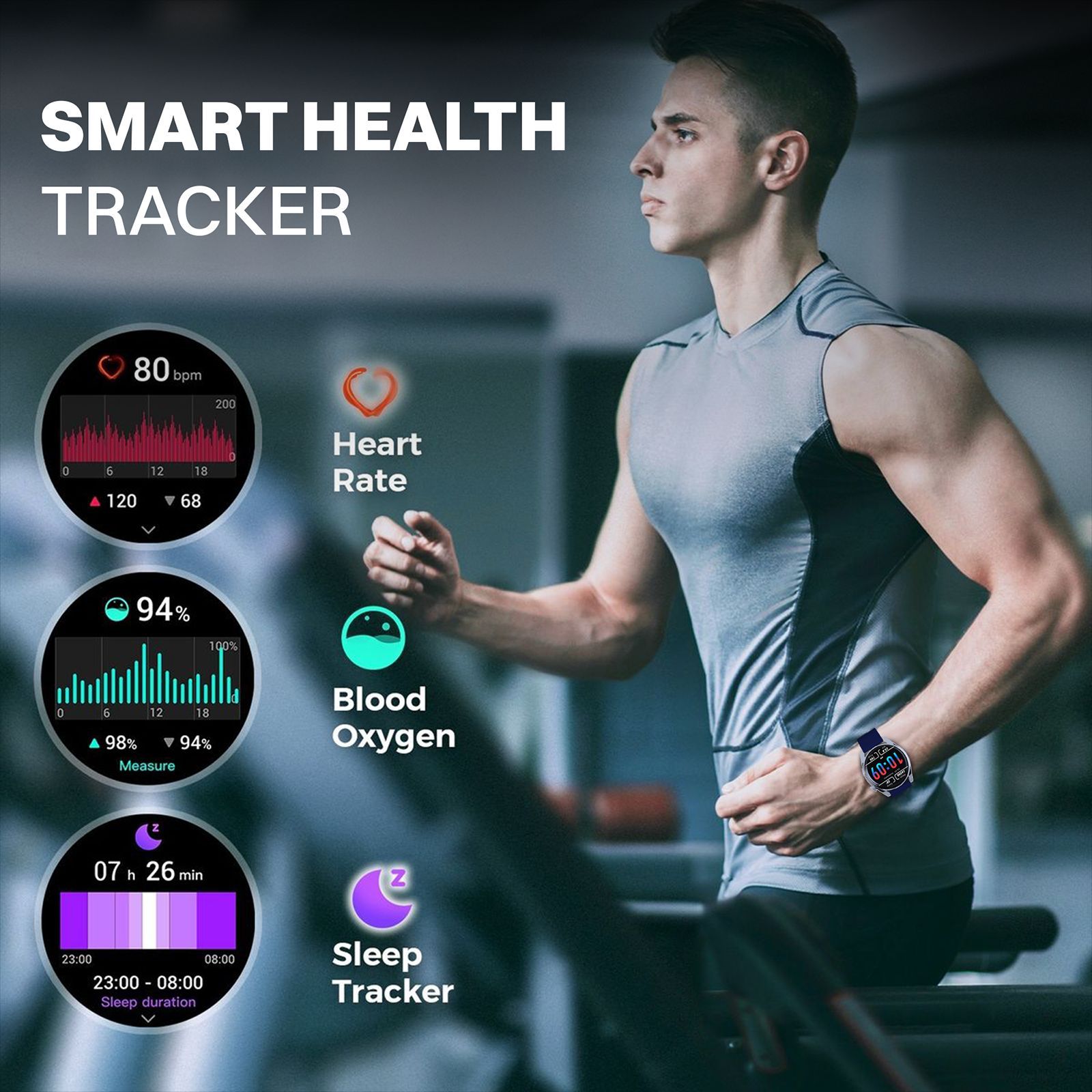 Croma Velocity AR Smartwatch with Bluetooth Calling (36.3mm AMOLED Display, IP68 Water Resistant, Blue Strap)_8