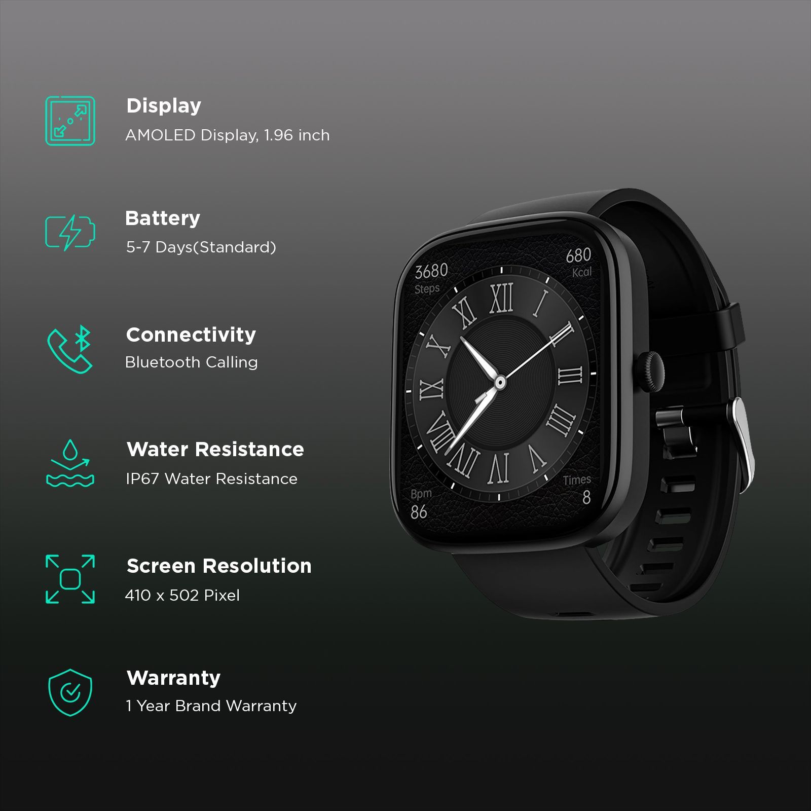 boAt Ultima Prism Smartwatch with Bluetooth Calling (49.7mm AMOLED Display, IP67 Sweat Resistant, Active Black Strap)_2