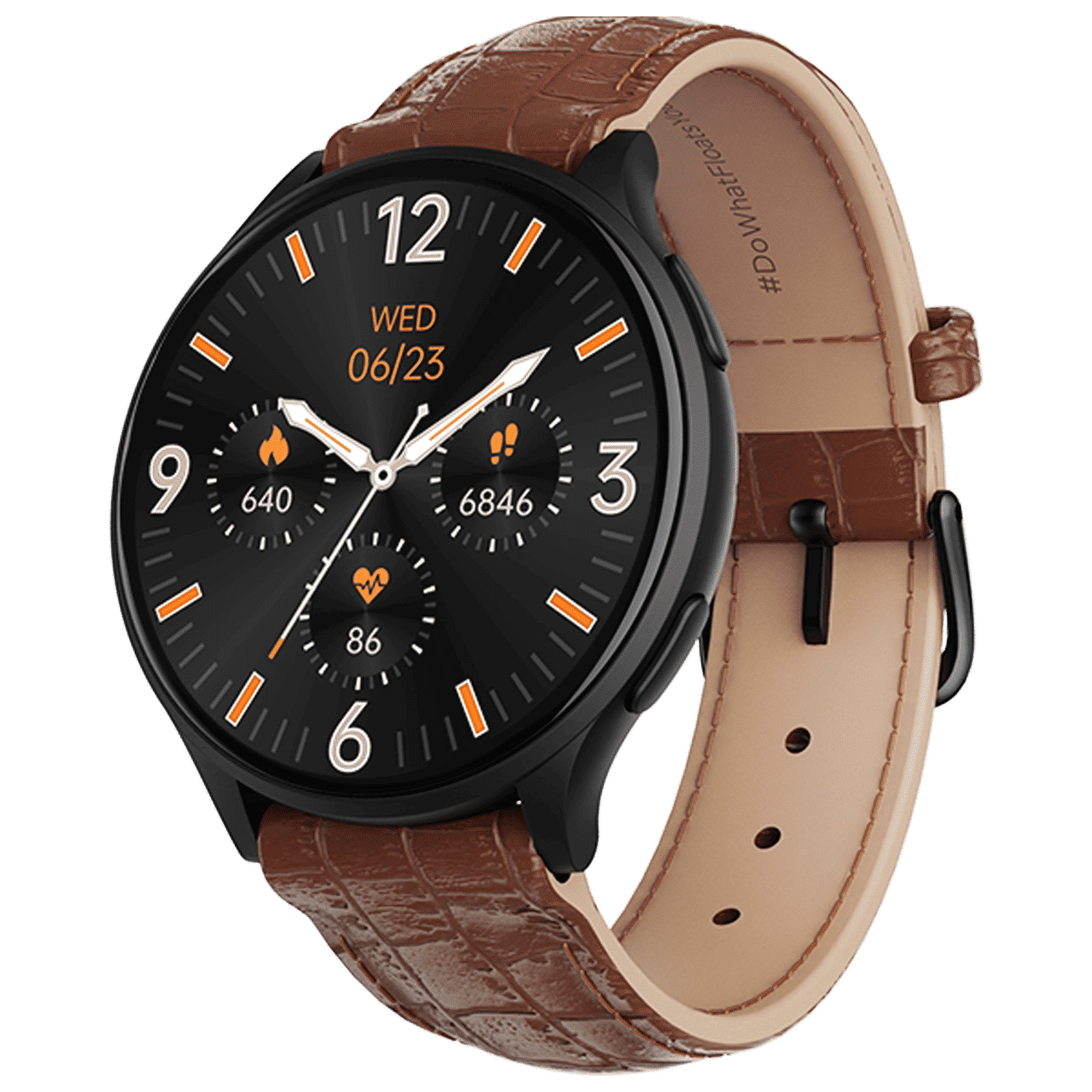 boAt Lunar Prime Smartwatch with Bluetooth Calling (36.8mm AMOLED Display, IP67 Sweat Resistant, Brown Leather Strap)_1