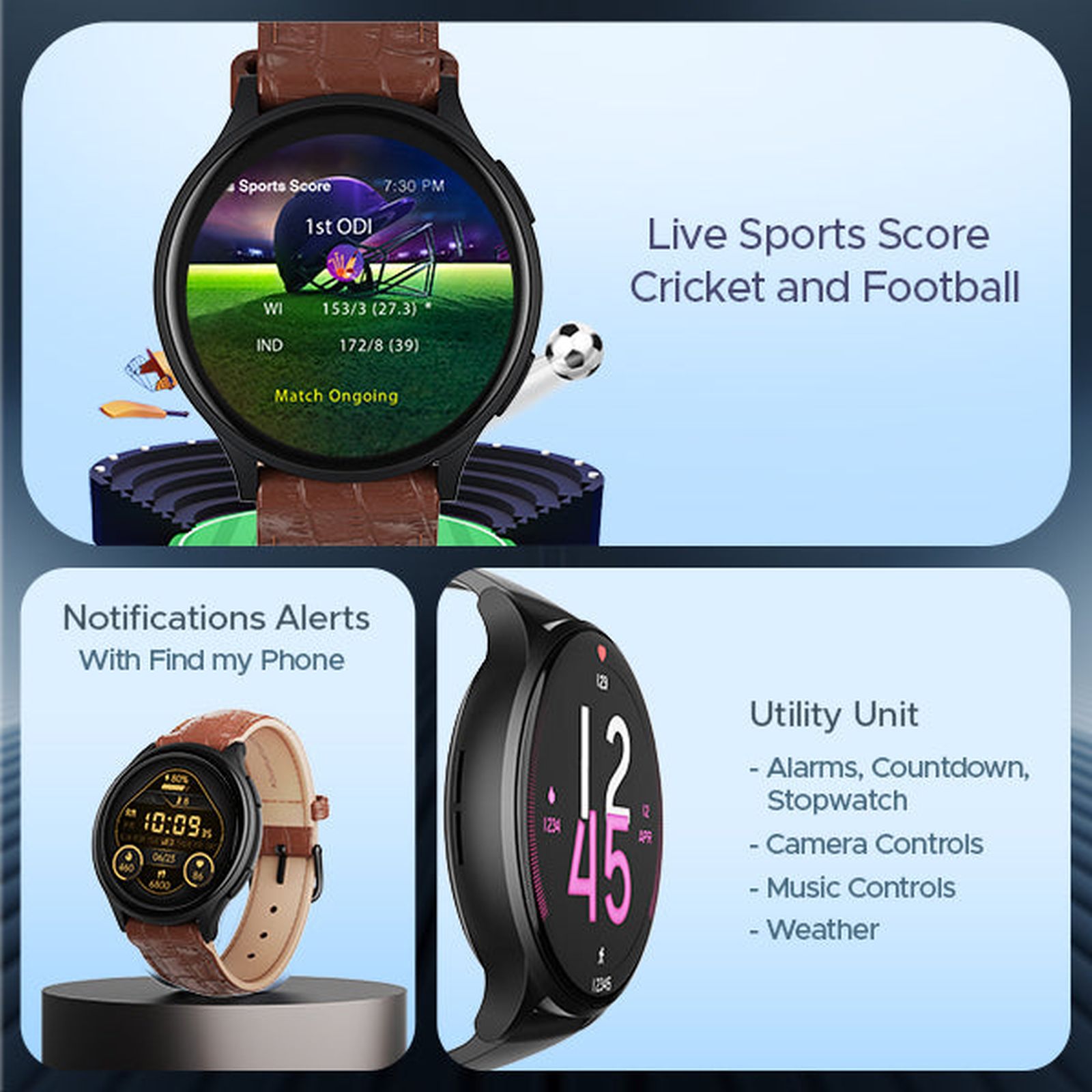 boAt Lunar Prime Smartwatch with Bluetooth Calling (36.8mm AMOLED Display, IP67 Sweat Resistant, Brown Leather Strap)_4