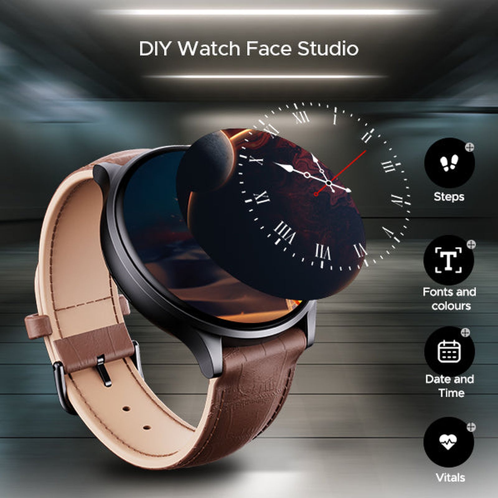 boAt Lunar Prime Smartwatch with Bluetooth Calling (36.8mm AMOLED Display, IP67 Sweat Resistant, Brown Leather Strap)_6