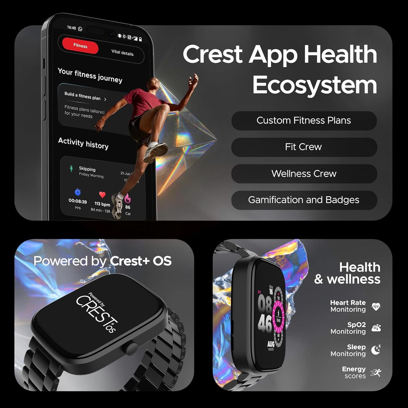 boAt Ultima Prism Smartwatch with Bluetooth Calling (49.7mm AMOLED Display, IP67 Sweat Resistant, Steel Black Strap) boAt Ultima Prism Smartwatch with Bluetooth Calling (49.7mm AMOLED Display, IP67 Sweat Resistant, Steel Black Strap)_5