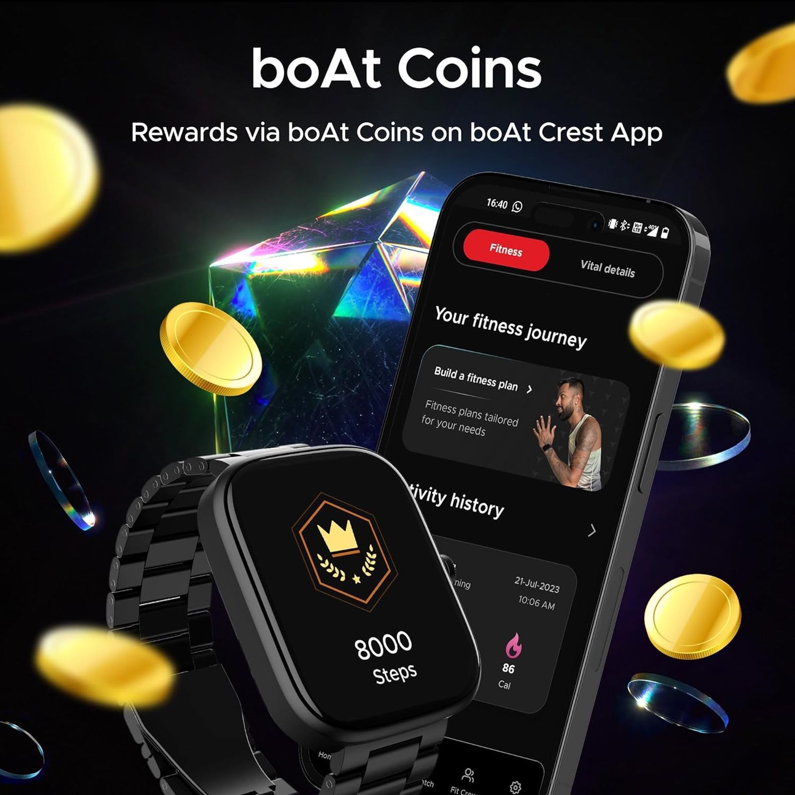 boAt Ultima Prism Smartwatch with Bluetooth Calling (49.7mm AMOLED Display, IP67 Sweat Resistant, Steel Black Strap) boAt Ultima Prism Smartwatch with Bluetooth Calling (49.7mm AMOLED Display, IP67 Sweat Resistant, Steel Black Strap)_8