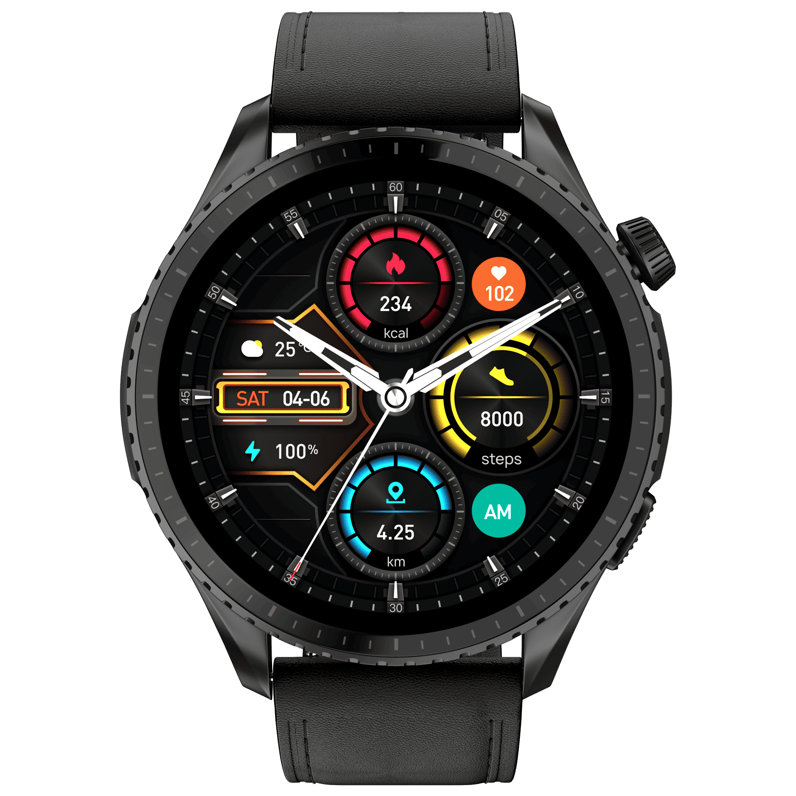 noise Origin Smartwatch with Activity Tracker (37.08mm AMOLED Display, 3ATM Water Resistant, Classic Black Strap)_1