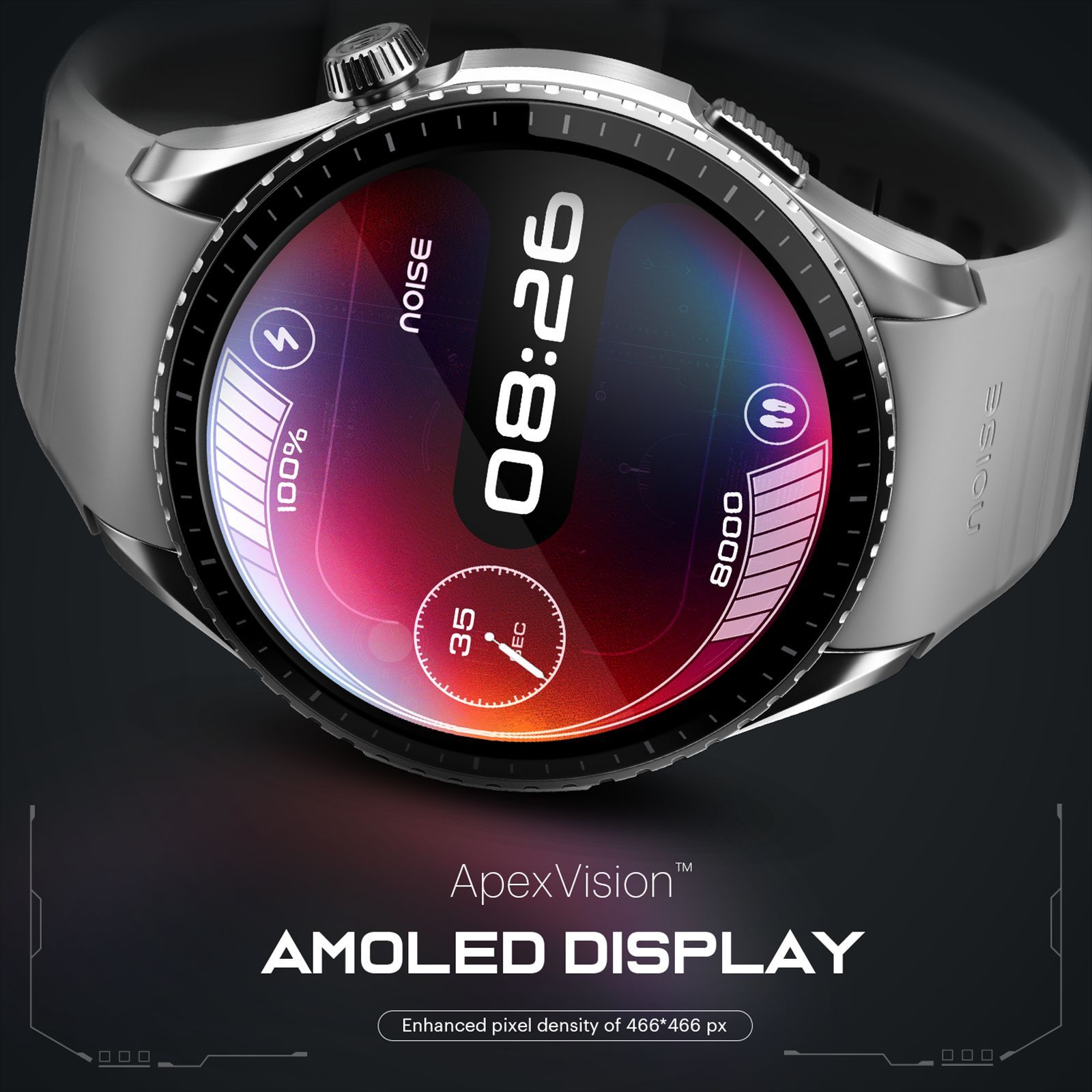 noise Origin Smartwatch with Activity Tracker (37.08mm AMOLED Display, 3ATM Water Resistant, Classic Black Strap)_9