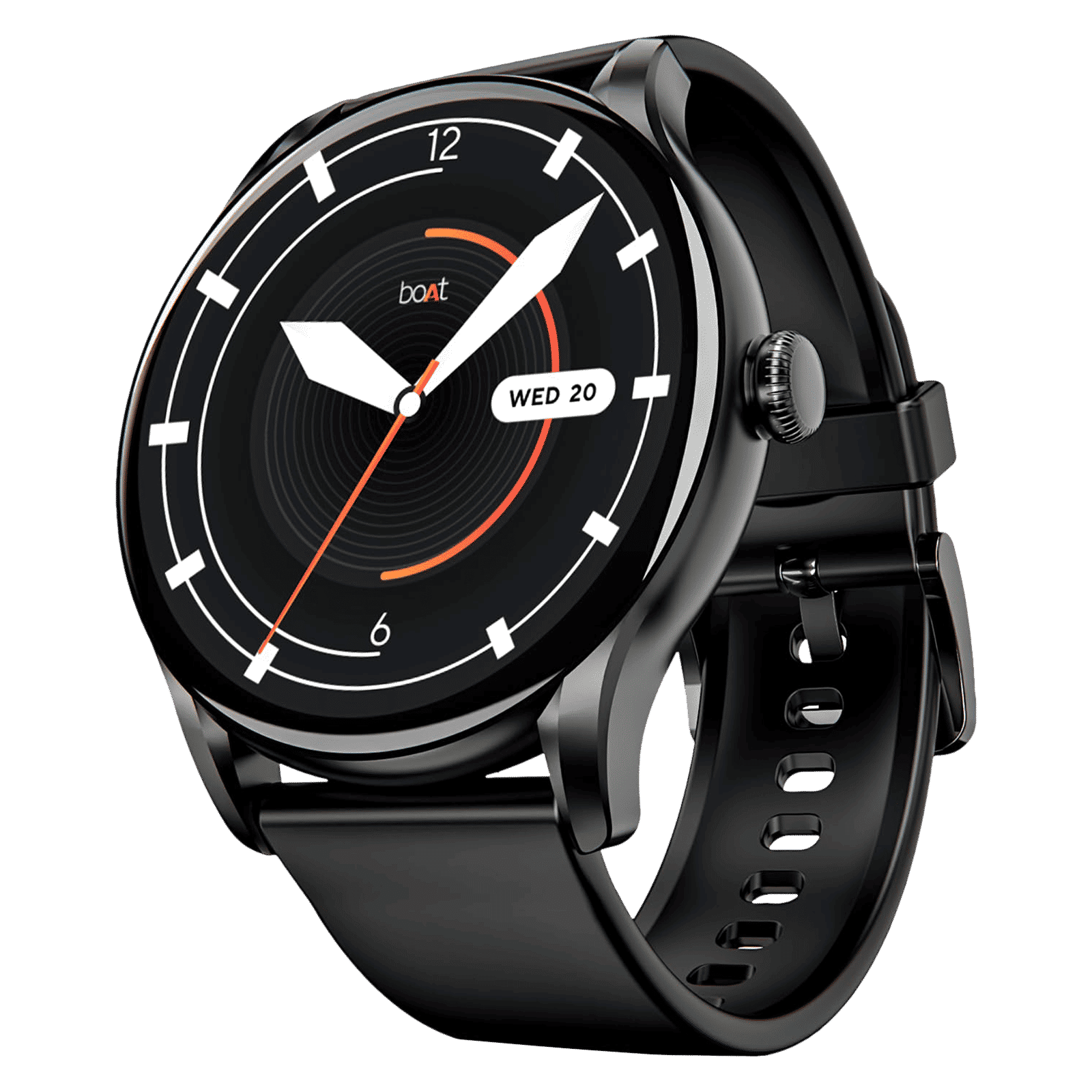 boAt Lunar Connect Ace Smartwatch with Bluetooth Calling (36.3mm AMOLED Display, IP68 Water Resistant, Charcoal Black Strap)_1