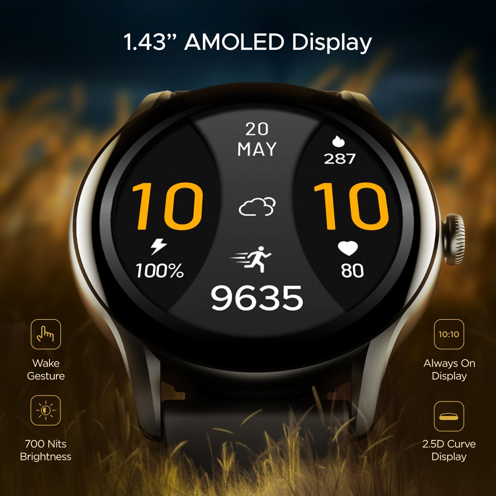 boAt Lunar Connect Ace Smartwatch with Bluetooth Calling (36.3mm AMOLED Display, IP68 Water Resistant, Charcoal Black Strap)_7