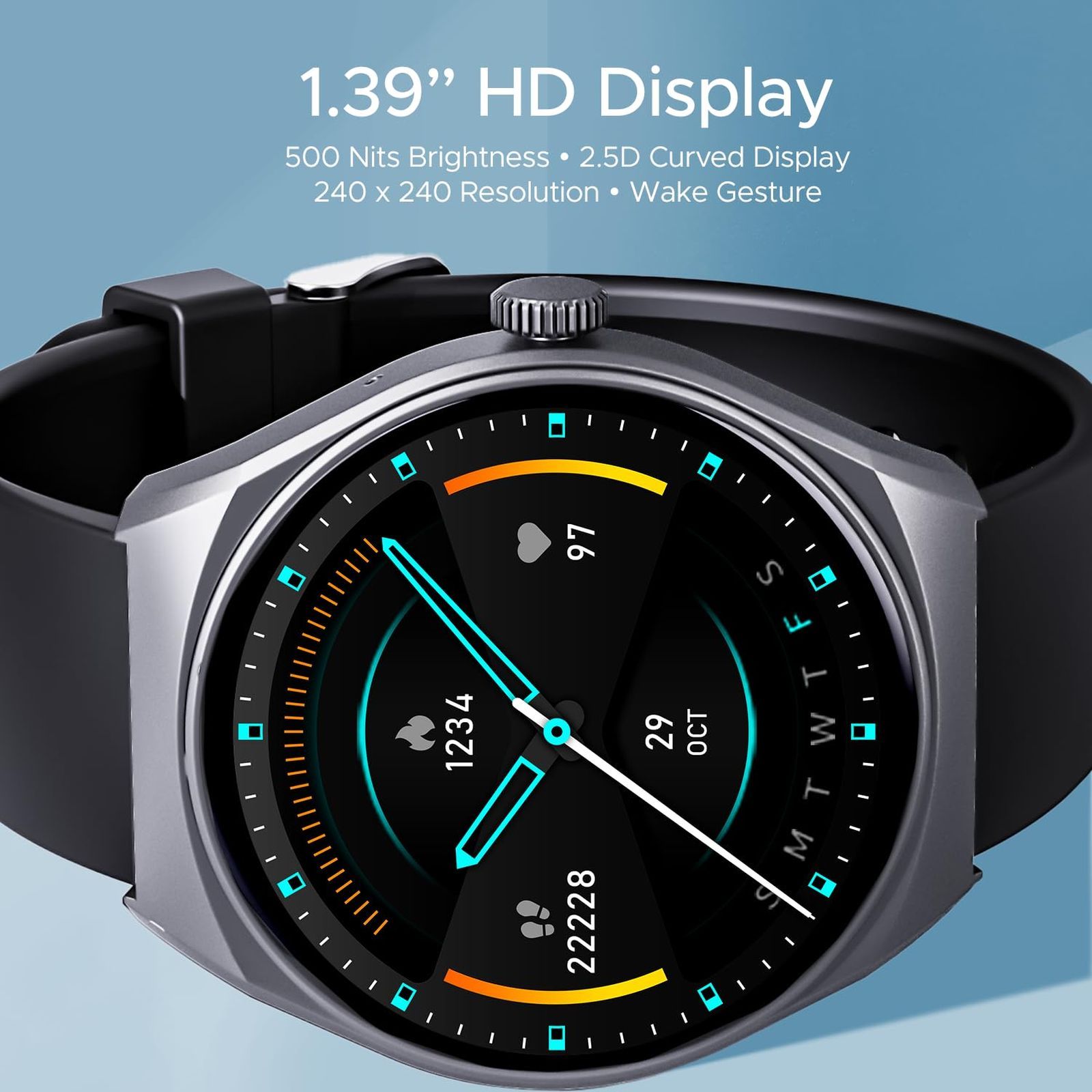 boAt Lunar Seek Smartwatch with Bluetooth Calling (35.30mm 2.5D Curved HD Display, IP67 Water Resistant, Active Black Strap)_7