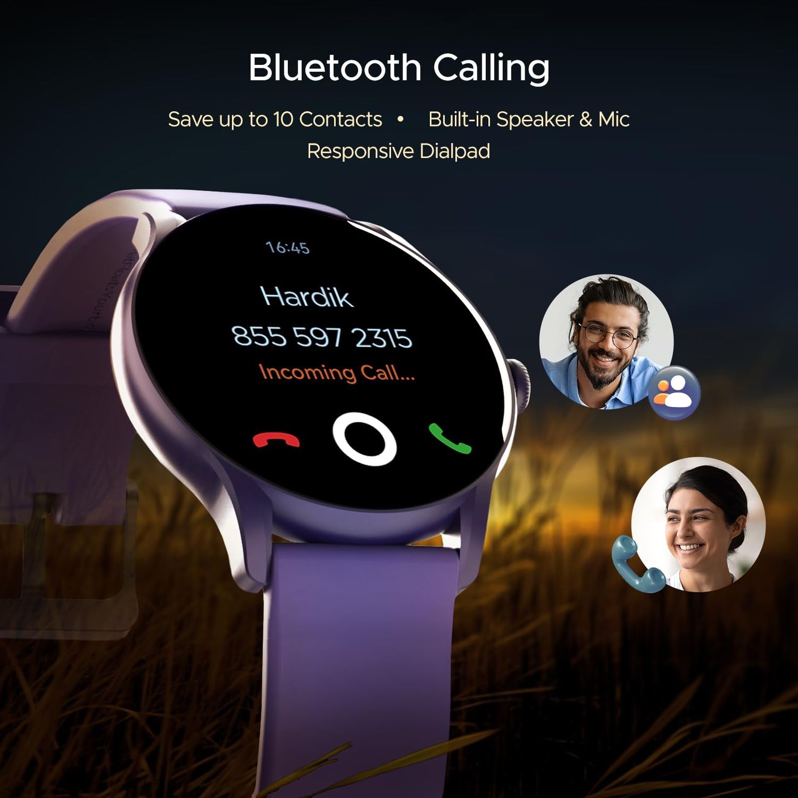 boAt Lunar Connect Ace Smartwatch with Bluetooth Calling (36.3mm AMOLED Display, IP68 Water Resistant, Orchid Purple Strap)_6