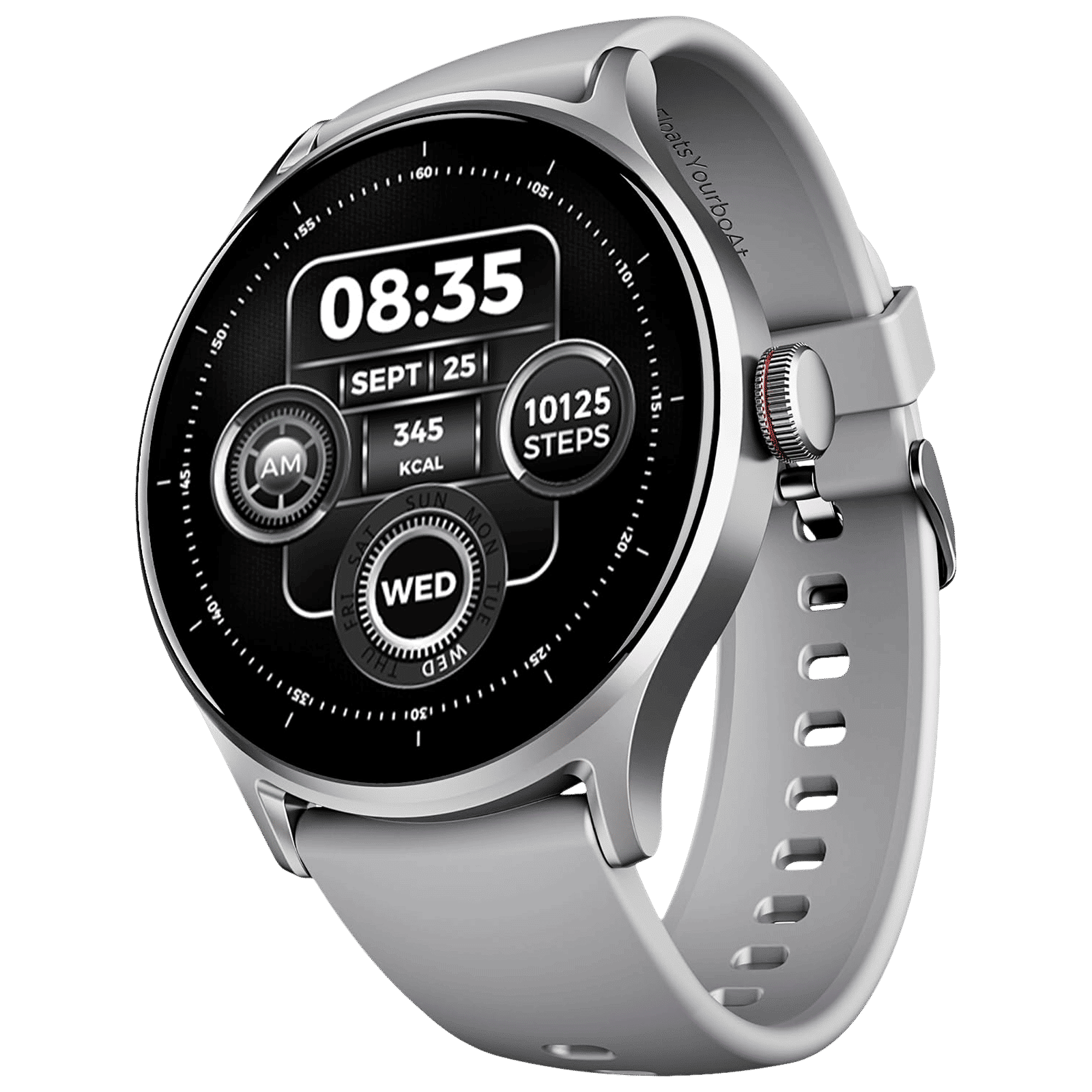 boAt Lunar Vista Smartwatch with Bluetooth Calling (38.6mm HD Display, IP68 Sweat Resistant, Cool Grey Strap)_1
