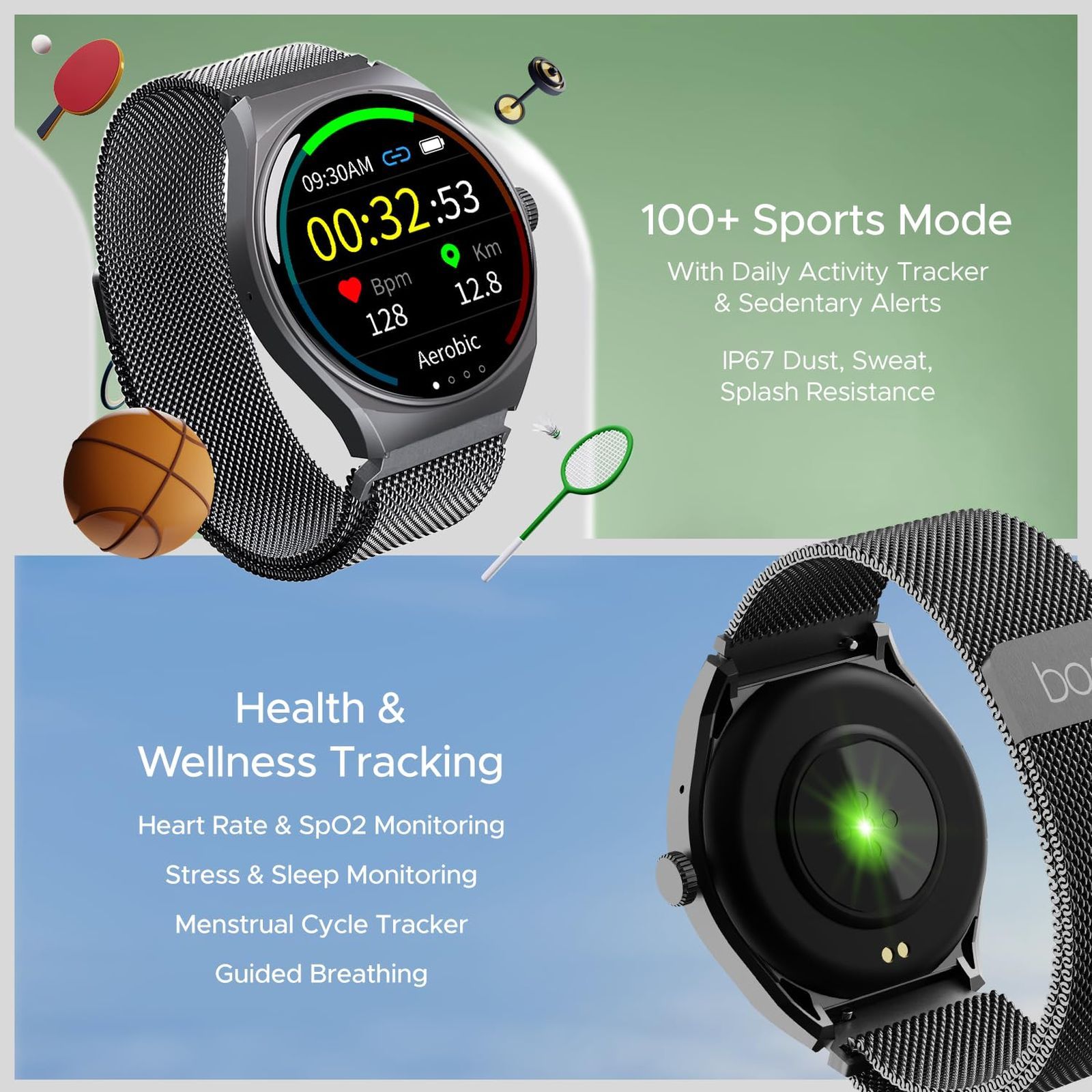 boAt Lunar Seek Smartwatch with Bluetooth Calling (35.3mm HD Display, IP67 Sweat Resistant, Metal Grey Strap) boAt Lunar Seek Smartwatch with Bluetooth Calling (35.3mm HD Display, IP67 Sweat Resistant, Metal Grey Strap)_5