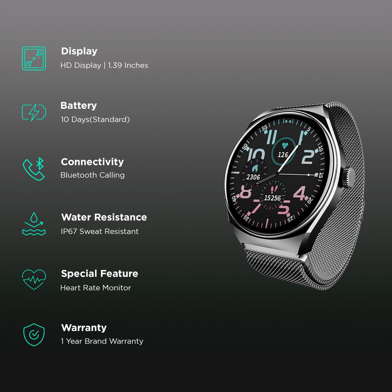 boAt Lunar Seek Smartwatch with Bluetooth Calling (35.3mm HD Display, IP67 Sweat Resistant, Metal Grey Strap) boAt Lunar Seek Smartwatch with Bluetooth Calling (35.3mm HD Display, IP67 Sweat Resistant, Metal Grey Strap)_2